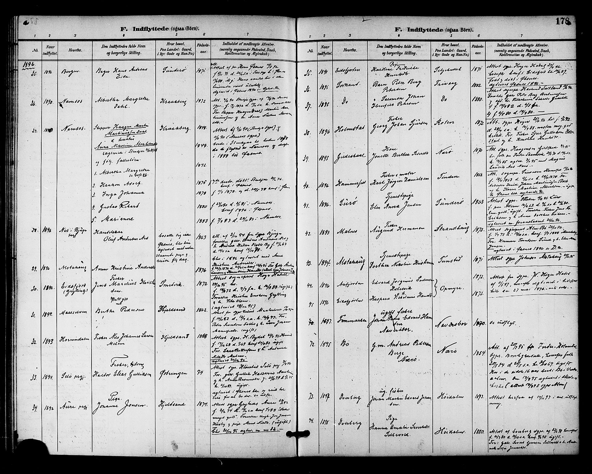 Ministerialprotokoller, klokkerbøker og fødselsregistre - Nordland, AV/SAT-A-1459/893/L1338: Parish register (official) no. 893A10, 1894-1903, p. 178