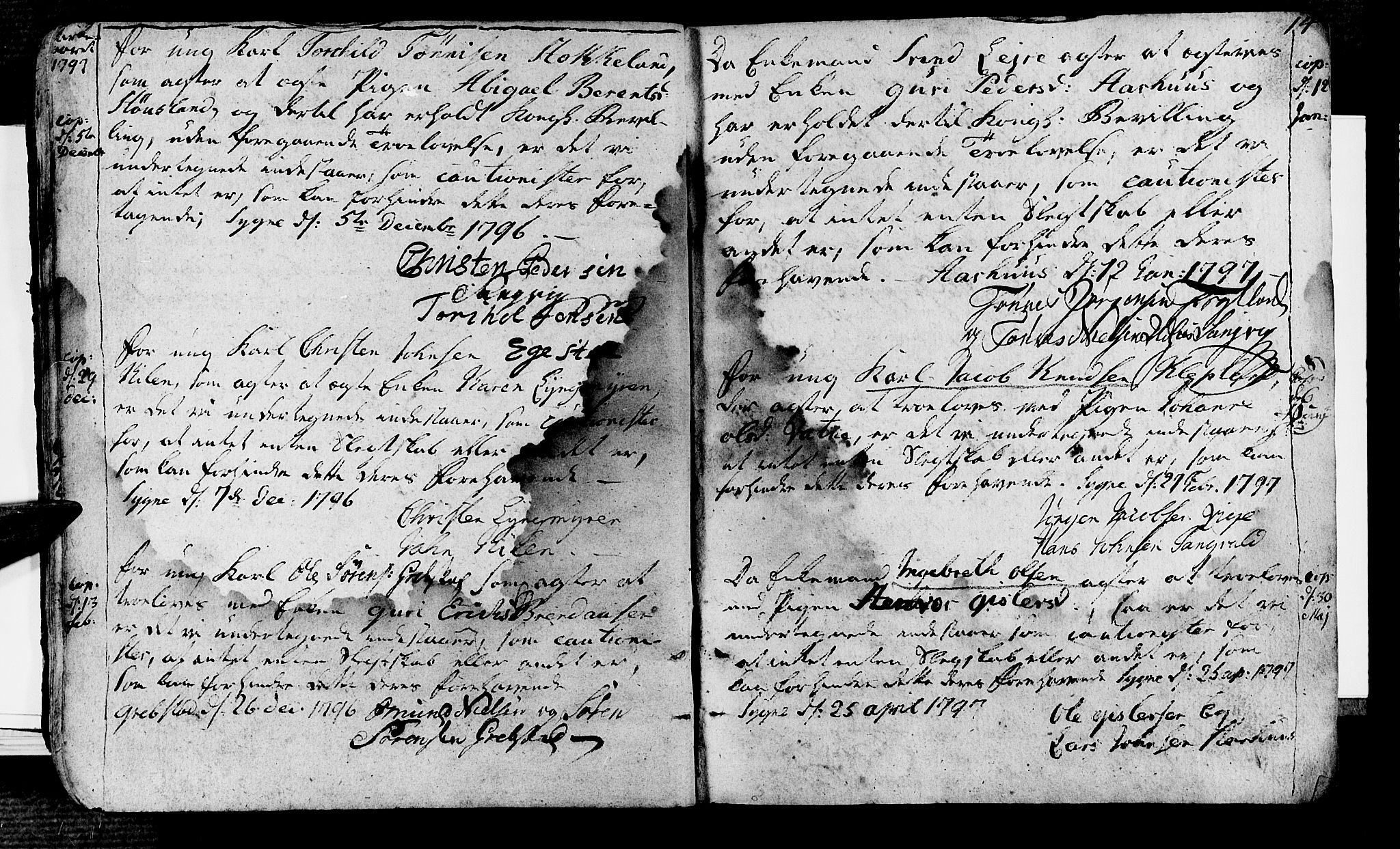 Søgne sokneprestkontor, AV/SAK-1111-0037/F/Fa/Fab/L0007: Parish register (official) no. A 7, 1791-1851, p. 14