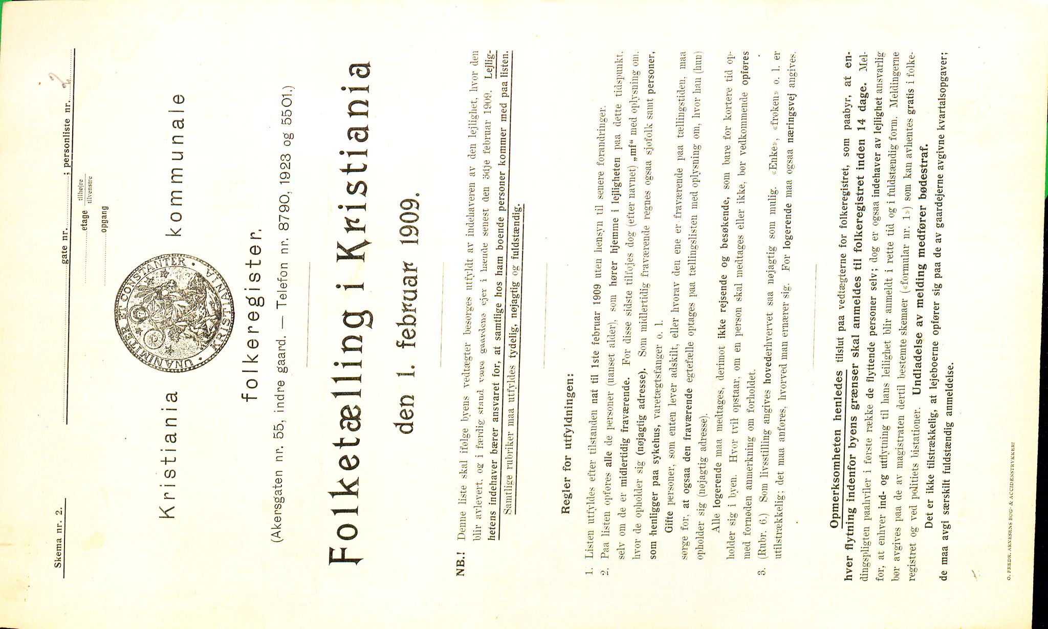 OBA, Municipal Census 1909 for Kristiania, 1909, p. 112617