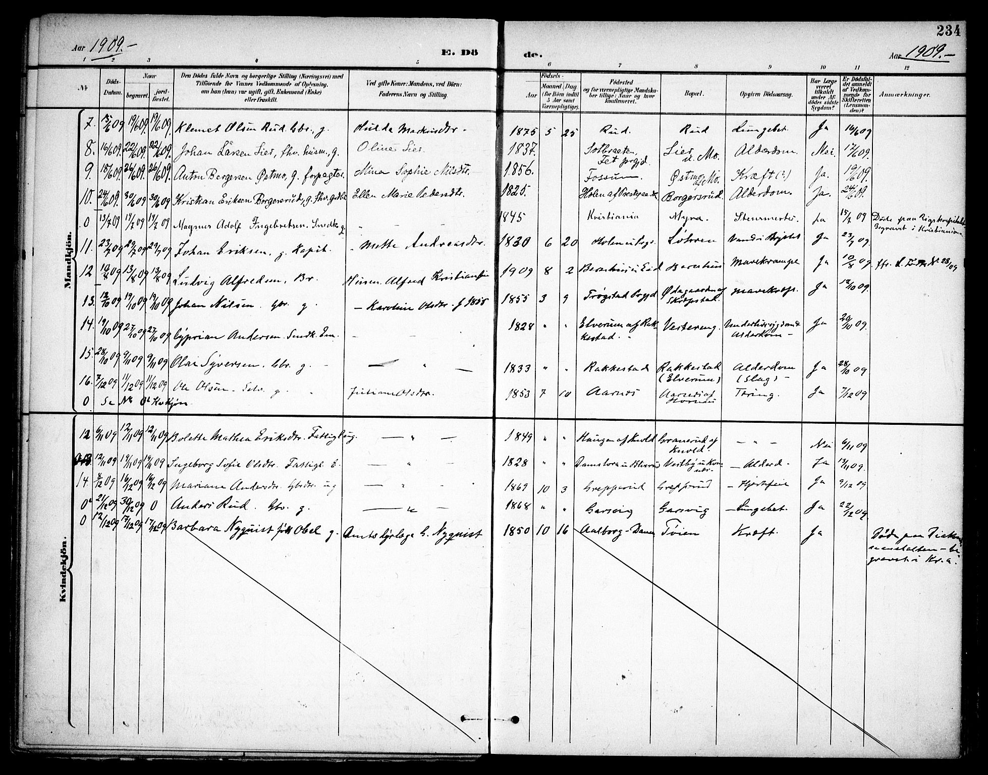 Høland prestekontor Kirkebøker, SAO/A-10346a/F/Fa/L0015: Parish register (official) no. I 15, 1897-1912, p. 234