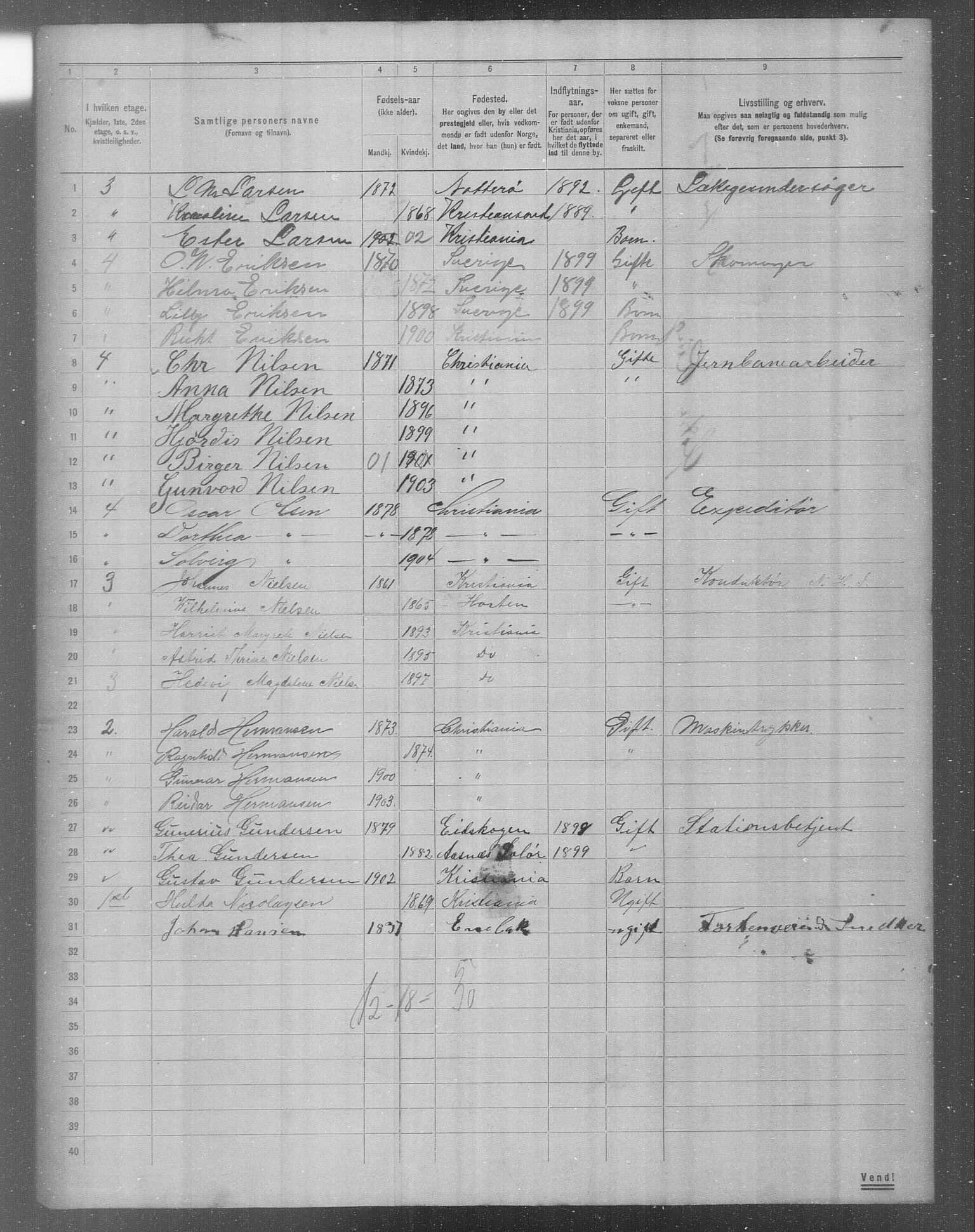 OBA, Municipal Census 1904 for Kristiania, 1904, p. 24242