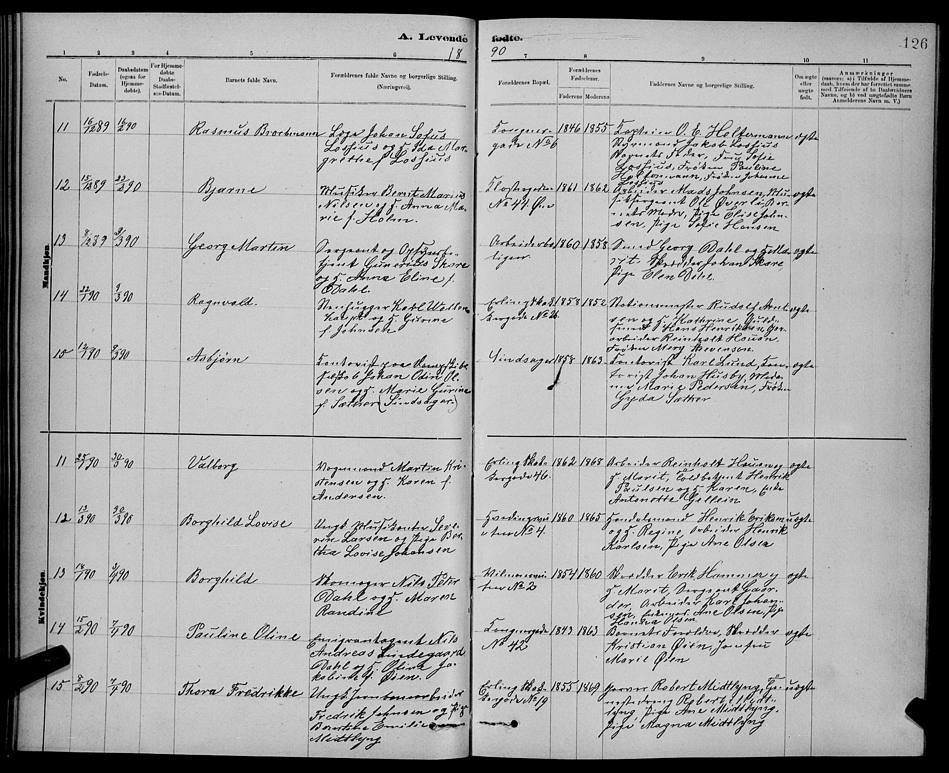 Ministerialprotokoller, klokkerbøker og fødselsregistre - Sør-Trøndelag, SAT/A-1456/601/L0092: Parish register (copy) no. 601C10, 1884-1897, p. 126
