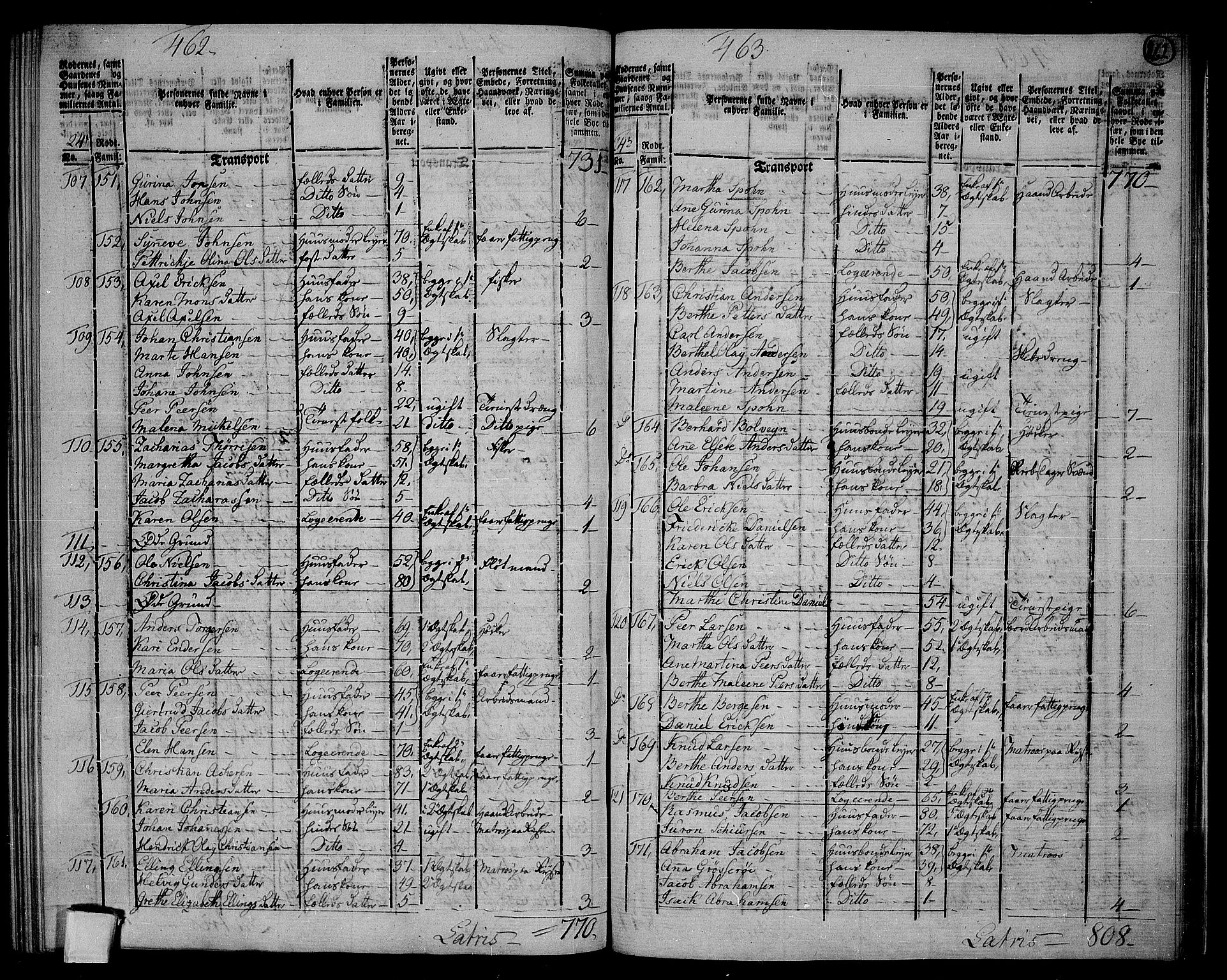 RA, 1801 census for 1301 Bergen, 1801, p. 261b-262a