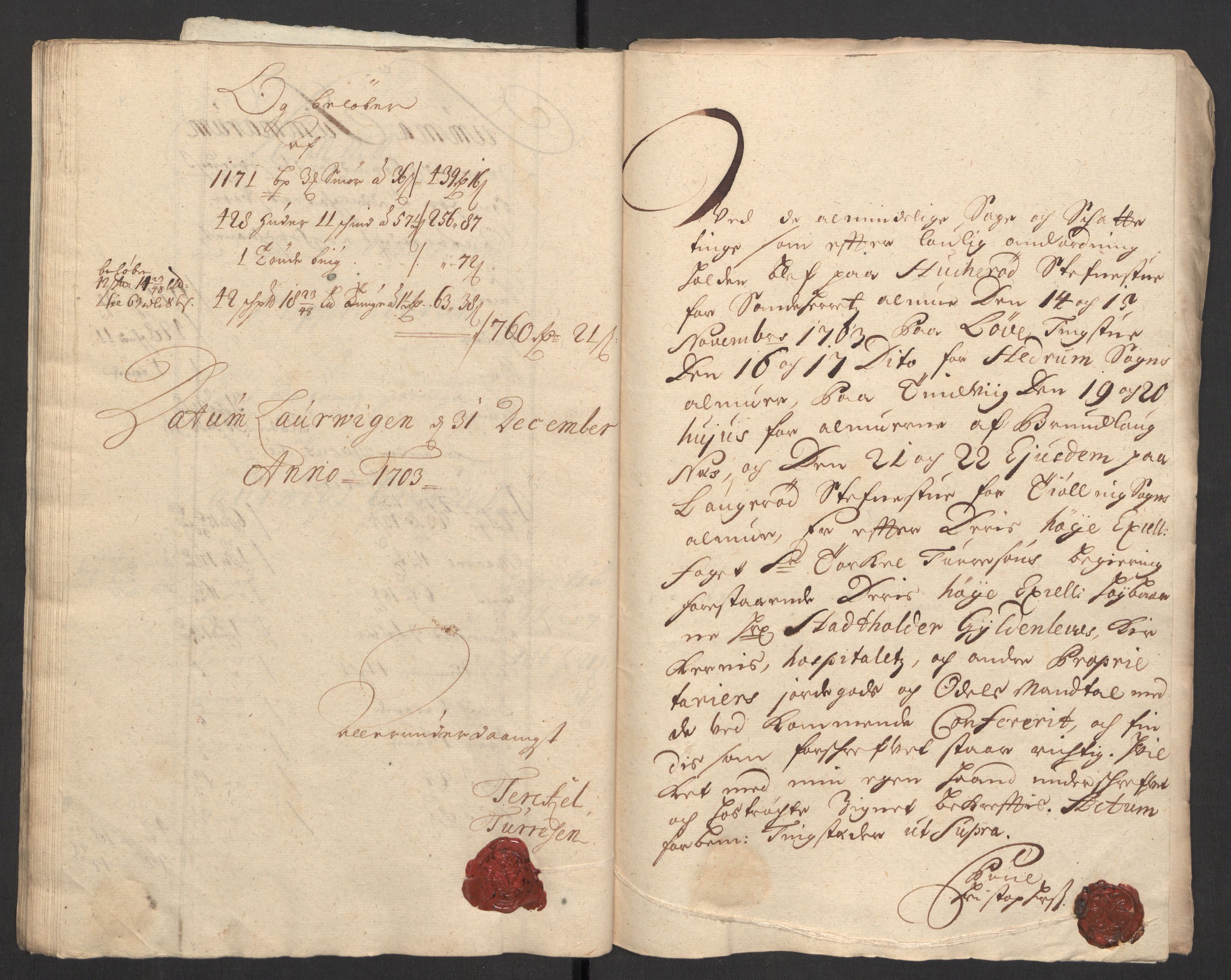 Rentekammeret inntil 1814, Reviderte regnskaper, Fogderegnskap, RA/EA-4092/R33/L1977: Fogderegnskap Larvik grevskap, 1702-1703, p. 150