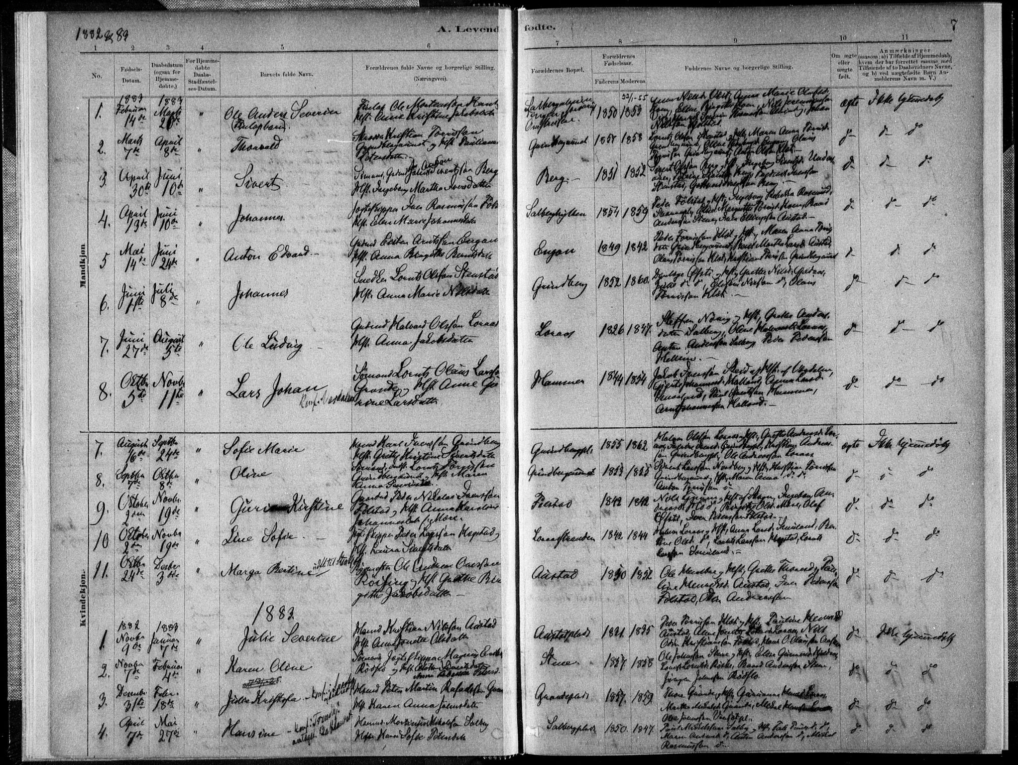 Ministerialprotokoller, klokkerbøker og fødselsregistre - Nord-Trøndelag, SAT/A-1458/731/L0309: Parish register (official) no. 731A01, 1879-1918, p. 7