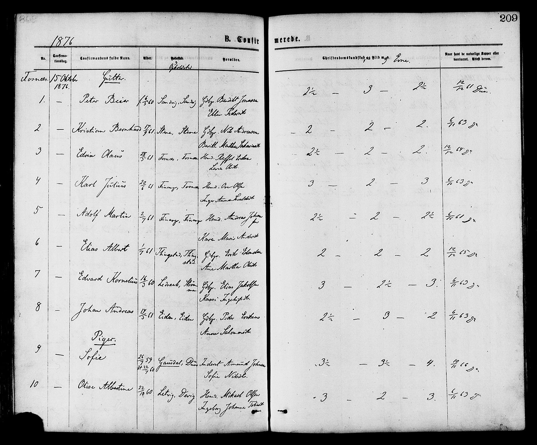 Ministerialprotokoller, klokkerbøker og fødselsregistre - Nord-Trøndelag, SAT/A-1458/773/L0616: Parish register (official) no. 773A07, 1870-1887, p. 209