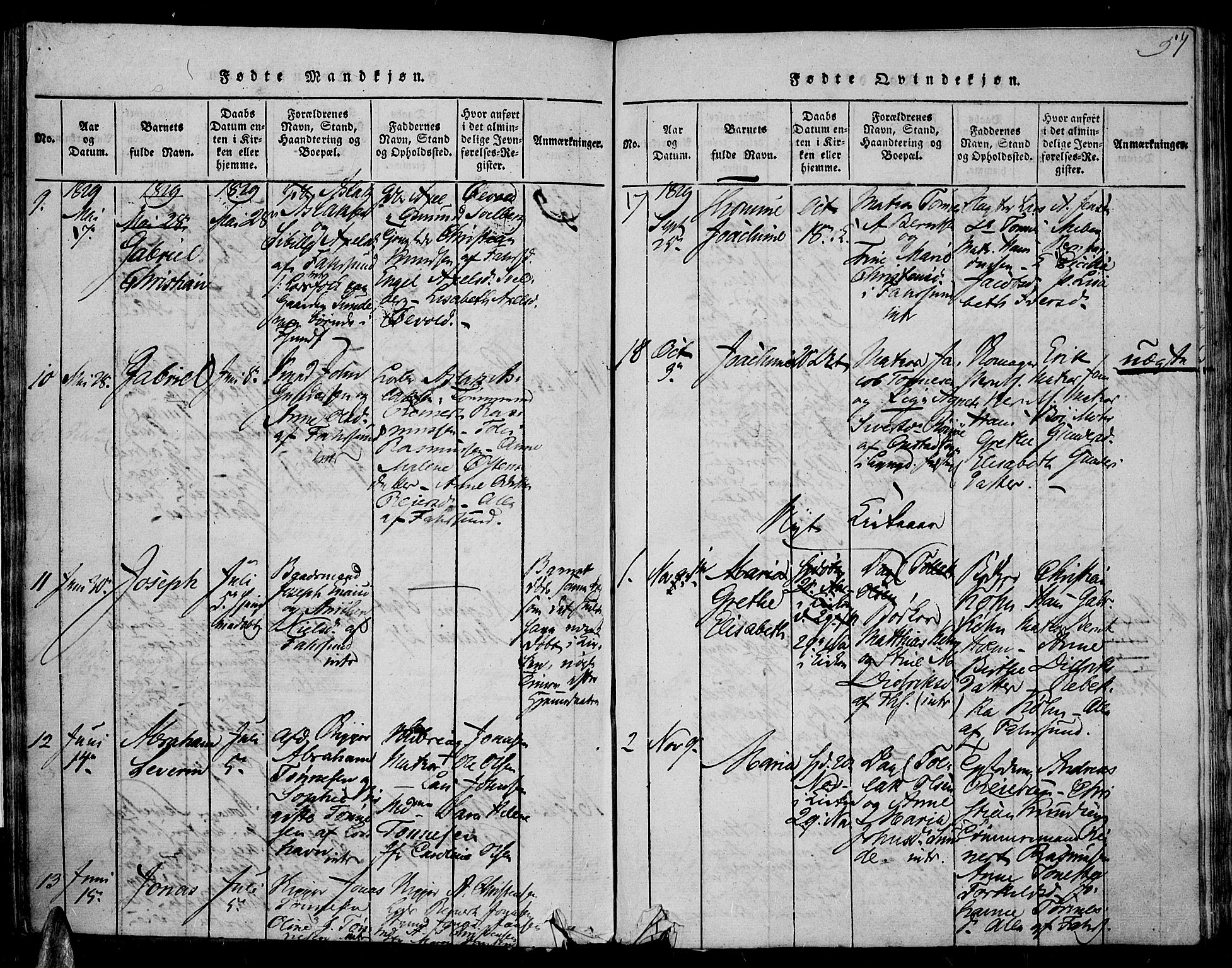 Farsund sokneprestkontor, AV/SAK-1111-0009/F/Fa/L0002: Parish register (official) no. A 2, 1815-1836, p. 57