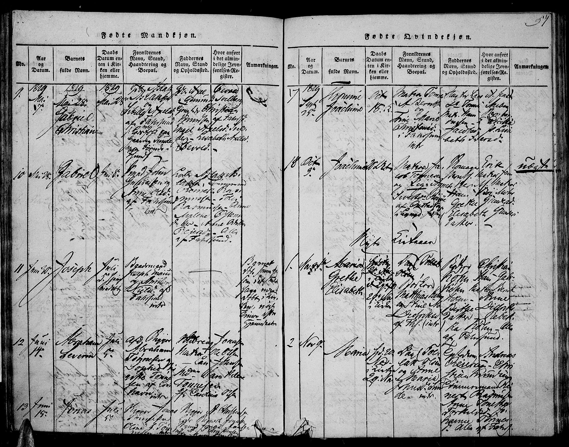 Farsund sokneprestkontor, SAK/1111-0009/F/Fa/L0002: Parish register (official) no. A 2, 1815-1836, p. 57