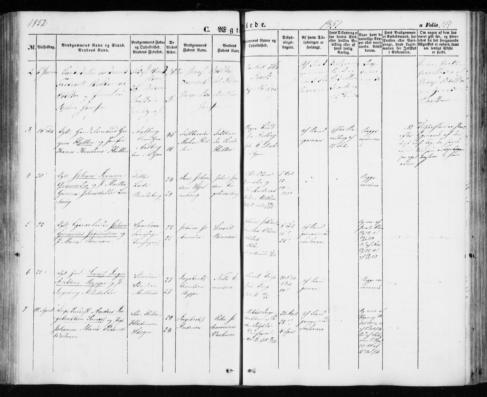 Ministerialprotokoller, klokkerbøker og fødselsregistre - Sør-Trøndelag, SAT/A-1456/606/L0291: Parish register (official) no. 606A06, 1848-1856, p. 222