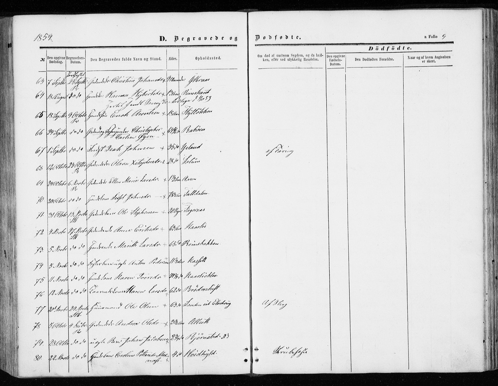 Ministerialprotokoller, klokkerbøker og fødselsregistre - Sør-Trøndelag, AV/SAT-A-1456/646/L0612: Parish register (official) no. 646A10, 1858-1869, p. 9