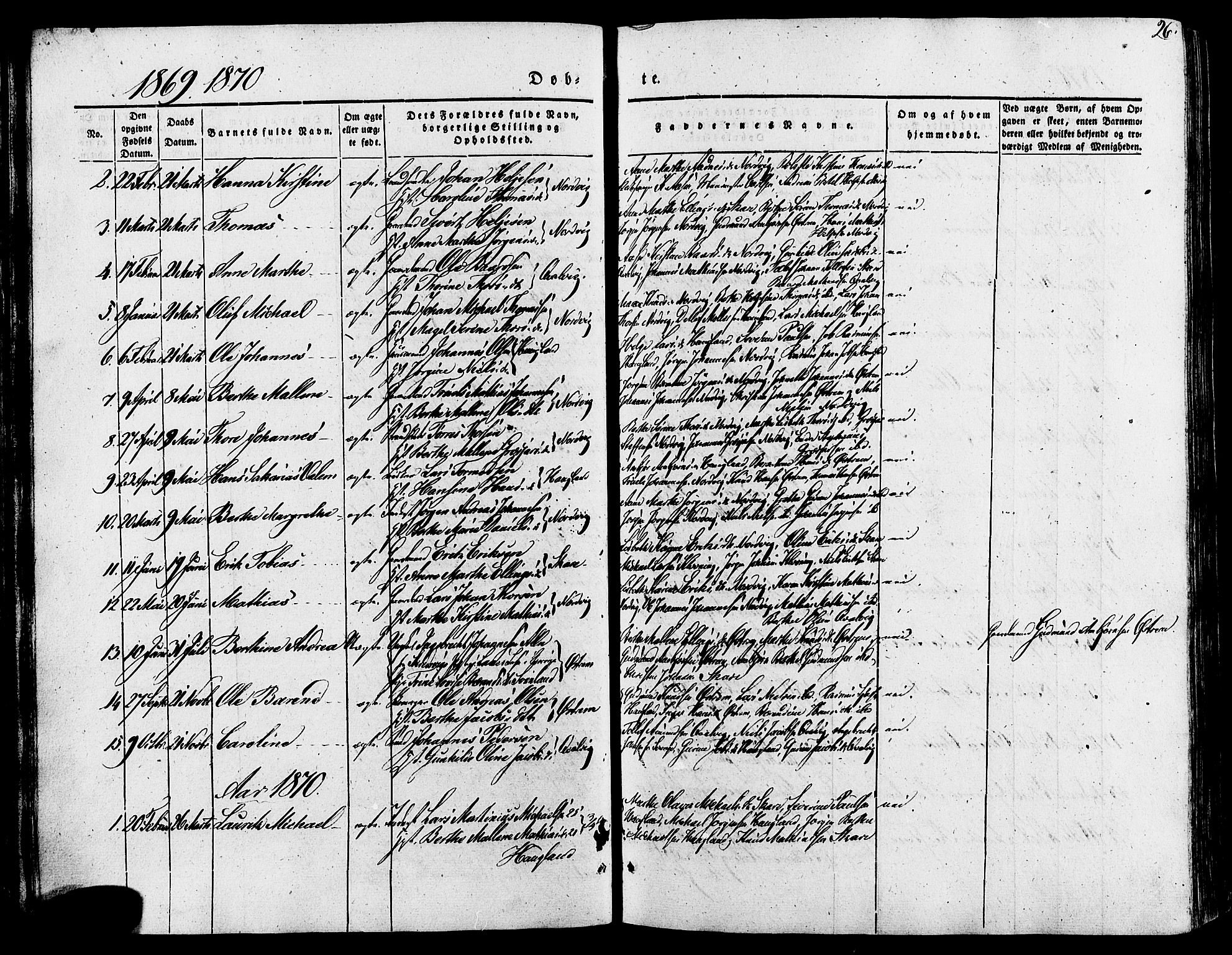 Torvastad sokneprestkontor, AV/SAST-A -101857/H/Ha/Haa/L0007: Parish register (official) no. A 7, 1838-1882, p. 26