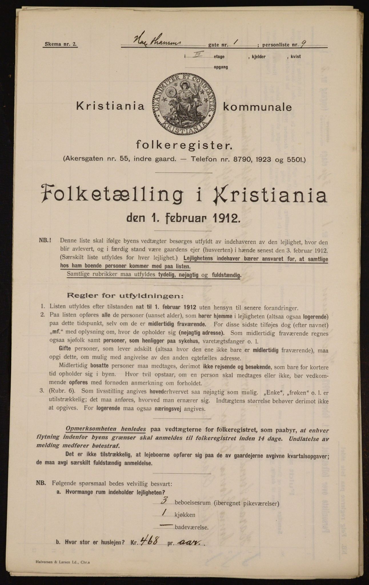 OBA, Municipal Census 1912 for Kristiania, 1912, p. 35855