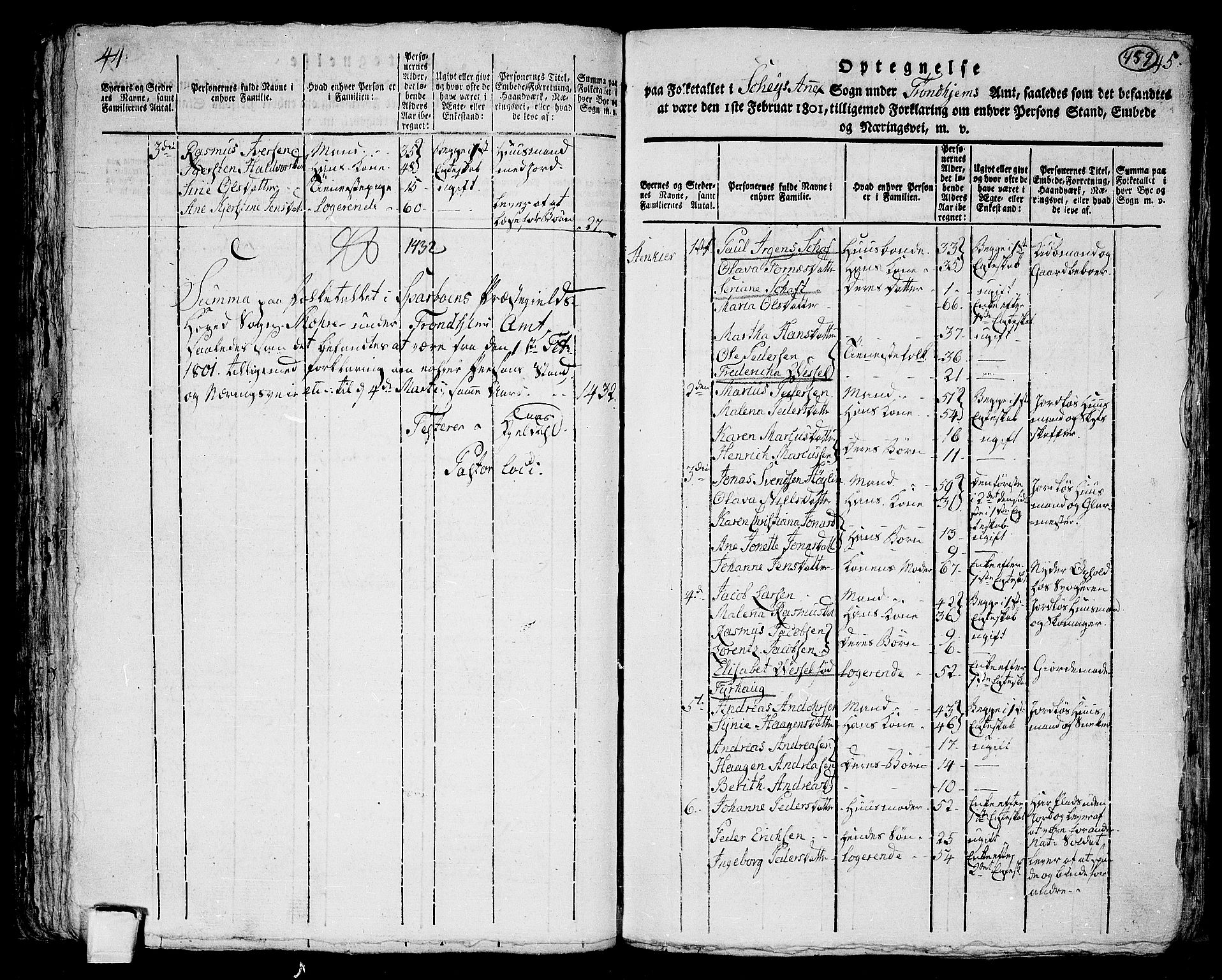 RA, 1801 census for 1731P Sparbu, 1801, p. 458b-459a