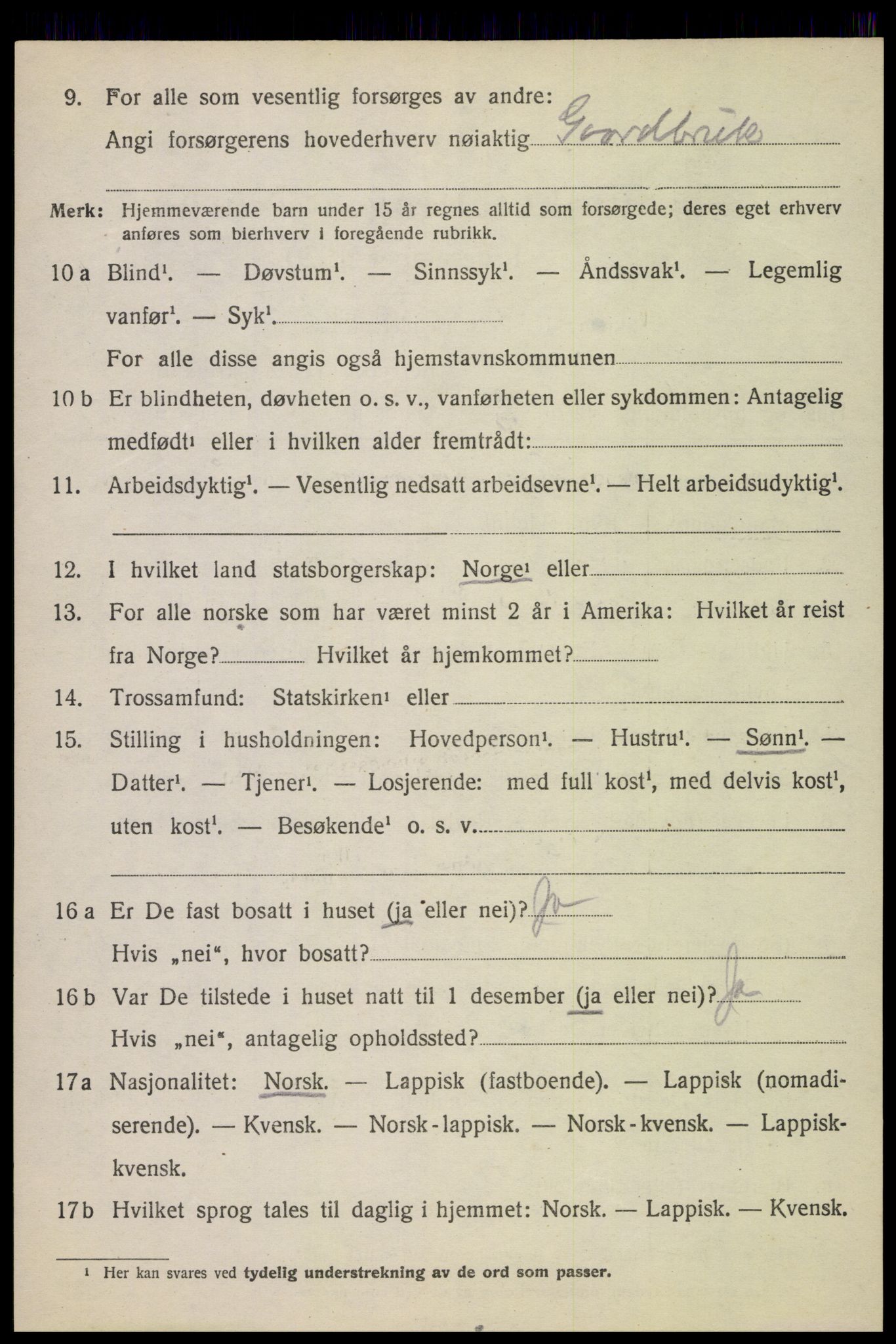 SAT, 1920 census for Skjerstad, 1920, p. 1674