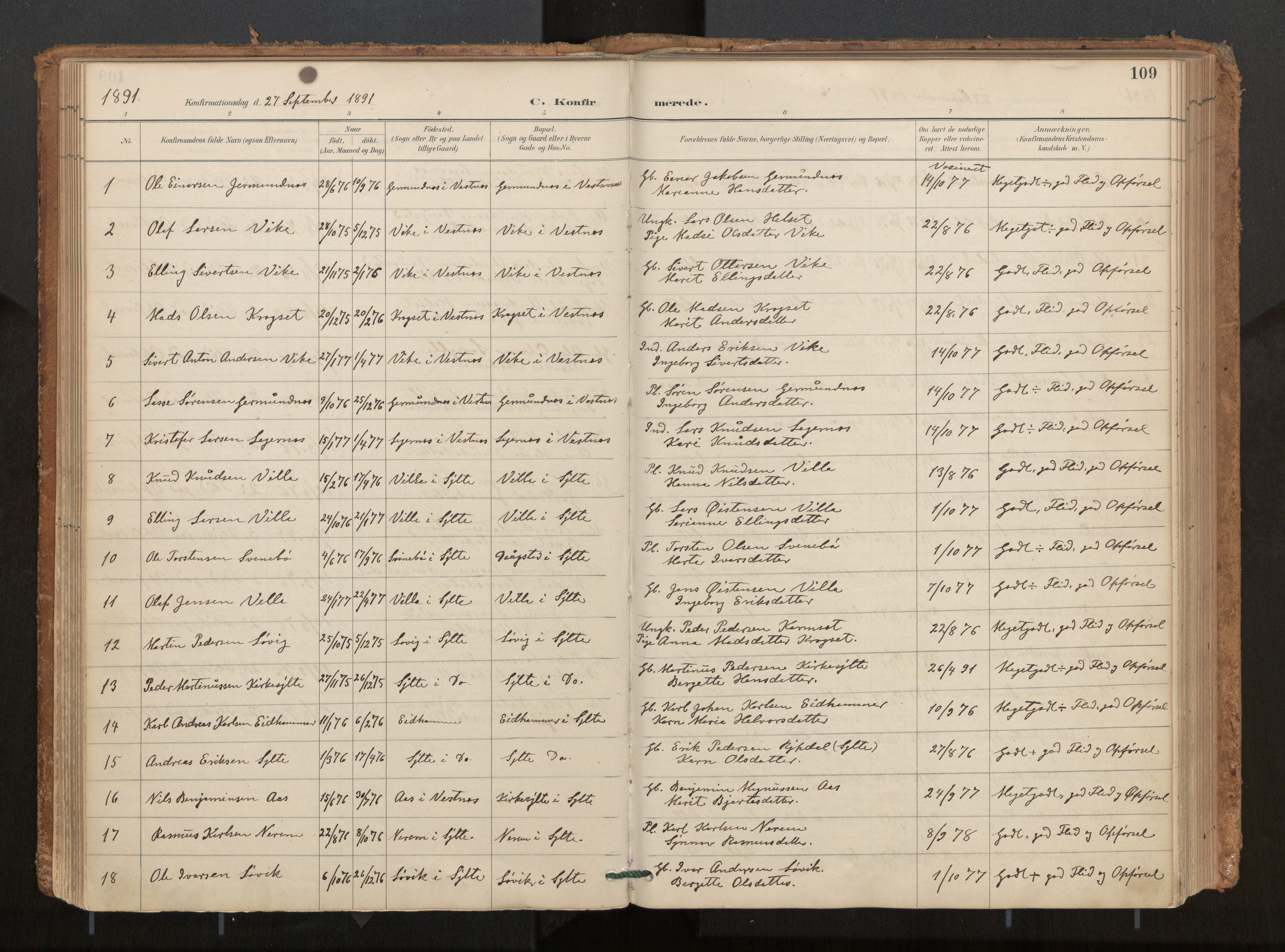 Ministerialprotokoller, klokkerbøker og fødselsregistre - Møre og Romsdal, AV/SAT-A-1454/541/L0545a: Parish register (official) no. 541A03, 1887-1912, p. 109