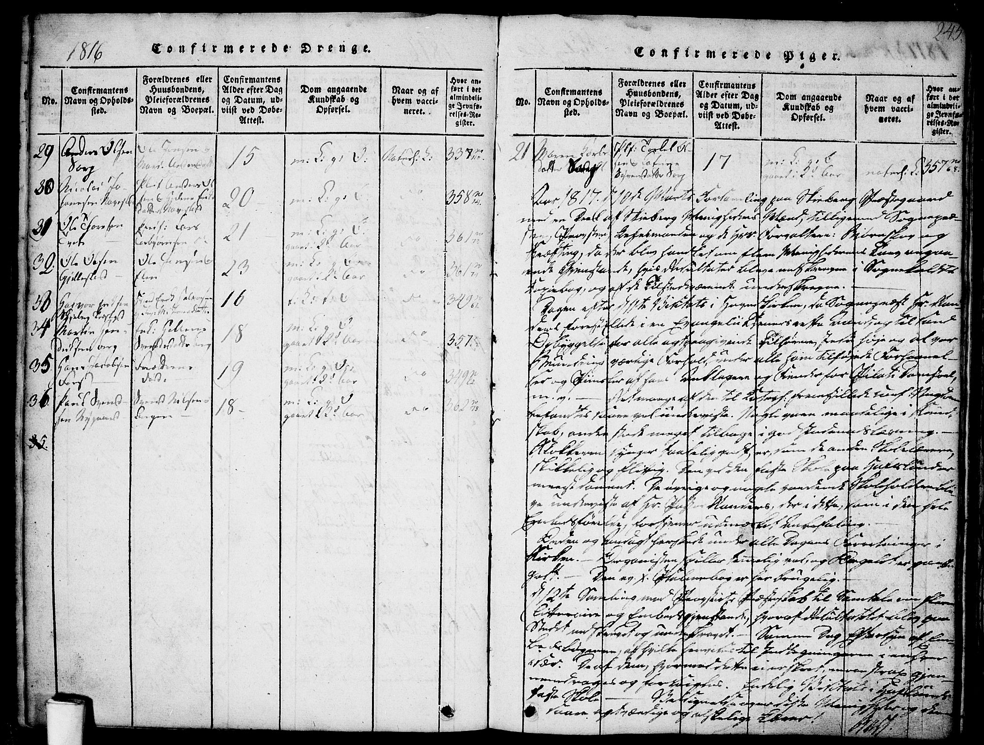 Skjeberg prestekontor Kirkebøker, SAO/A-10923/F/Fa/L0004: Parish register (official) no. I 4, 1815-1830, p. 245