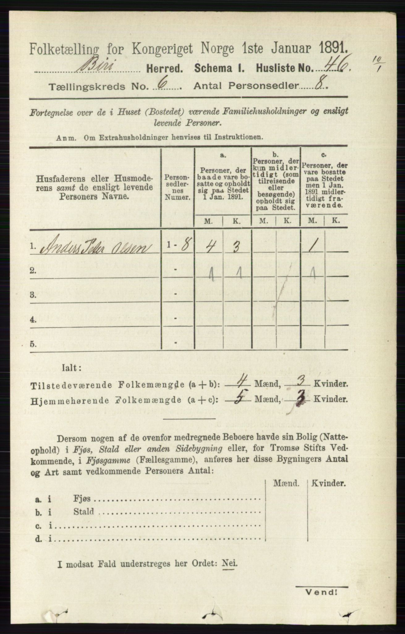 RA, 1891 census for 0525 Biri, 1891, p. 2131