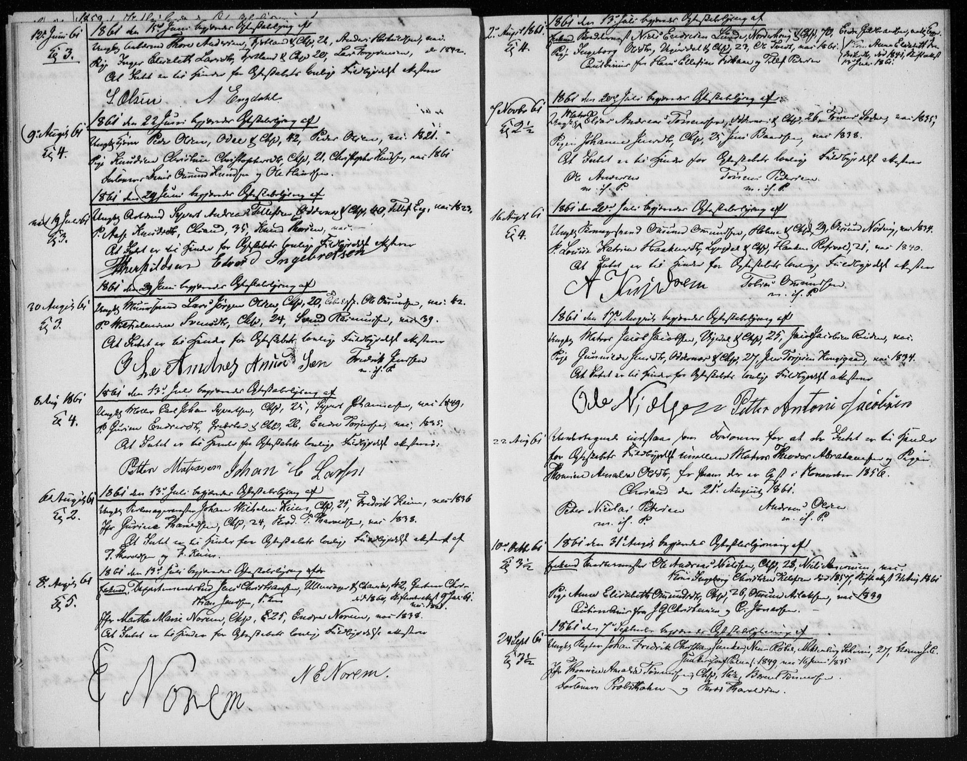 Kristiansand domprosti, AV/SAK-1112-0006/J/Je/L0001: Banns register no. A VI 17, 1856-1866