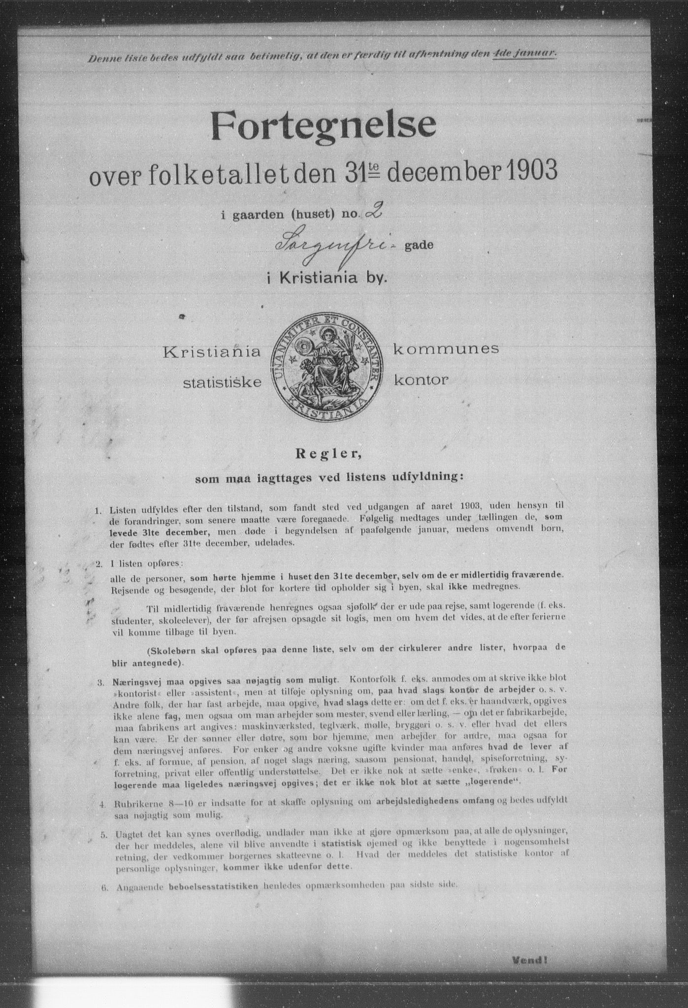 OBA, Municipal Census 1903 for Kristiania, 1903, p. 19109