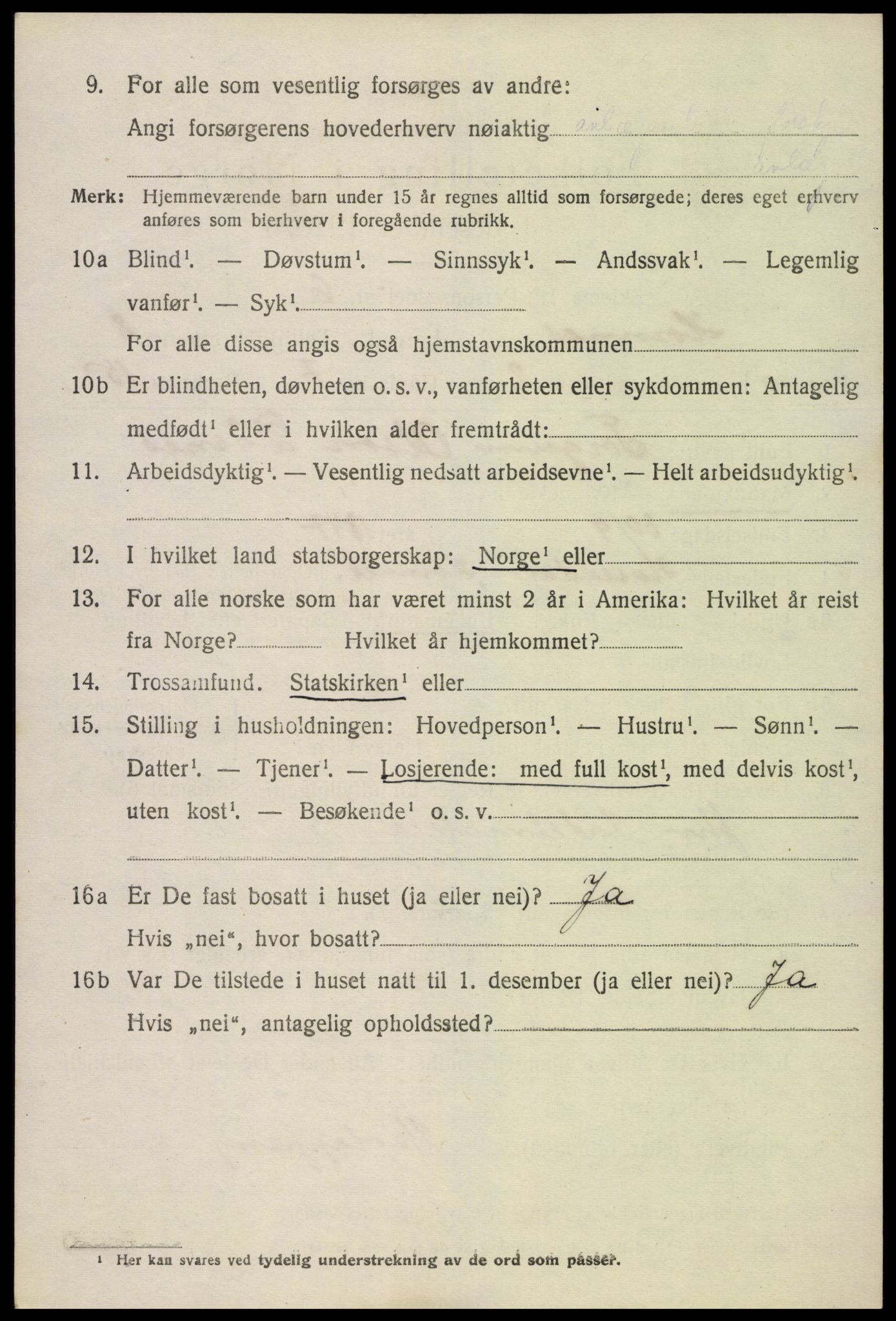 SAK, 1920 census for Hornnes, 1920, p. 1798