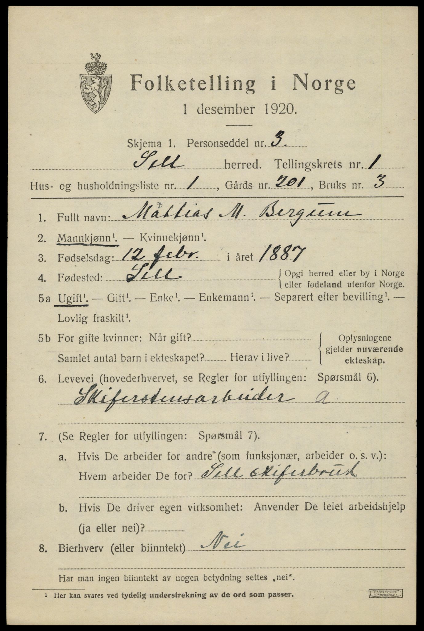 SAH, 1920 census for Sel, 1920, p. 820