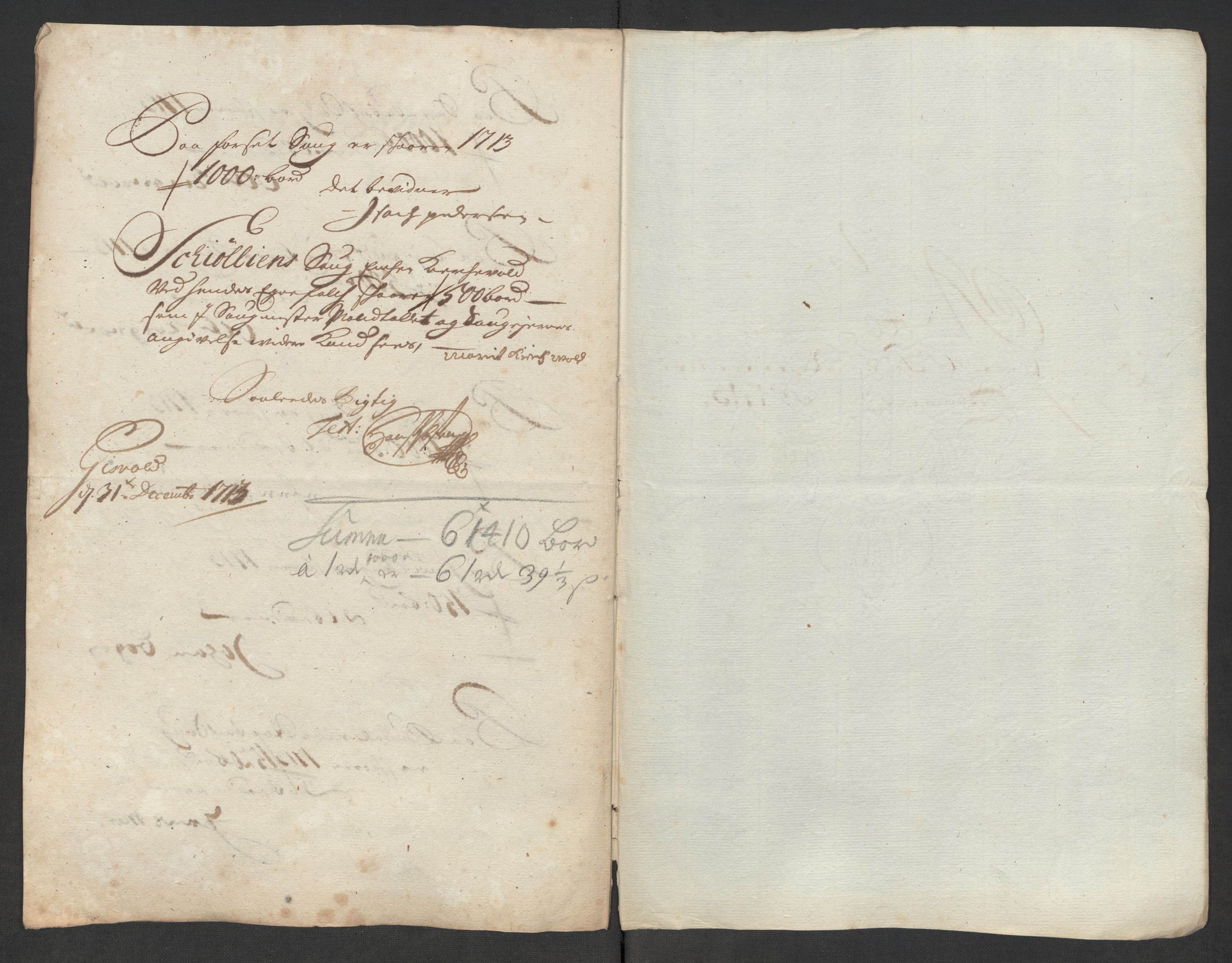 Rentekammeret inntil 1814, Reviderte regnskaper, Fogderegnskap, AV/RA-EA-4092/R60/L3964: Fogderegnskap Orkdal og Gauldal, 1713, p. 370