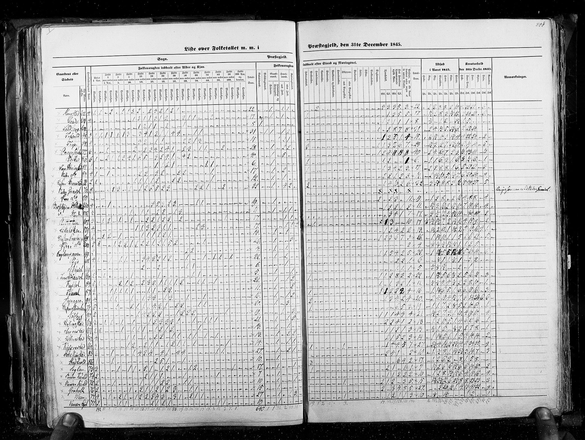 RA, Census 1845, vol. 3: Hedemarken amt og Kristians amt, 1845, p. 208