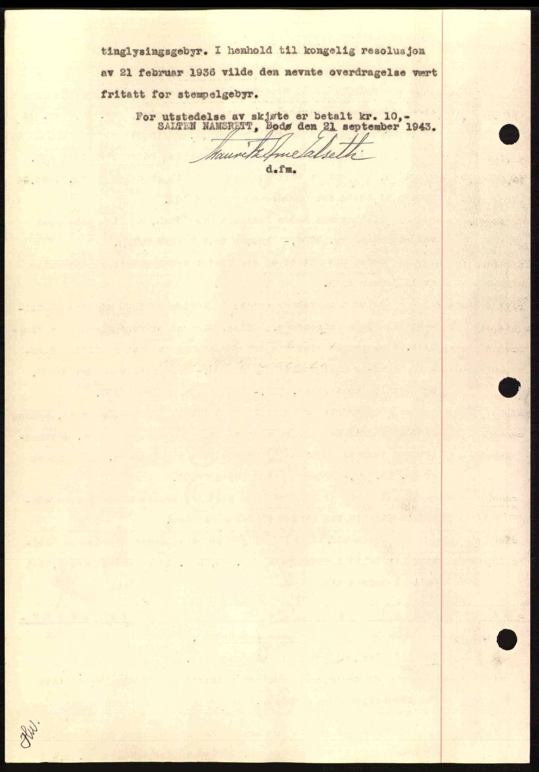 Salten sorenskriveri, SAT/A-4578/1/2/2C: Mortgage book no. A14-15, 1943-1945, Diary no: : 1336/1944