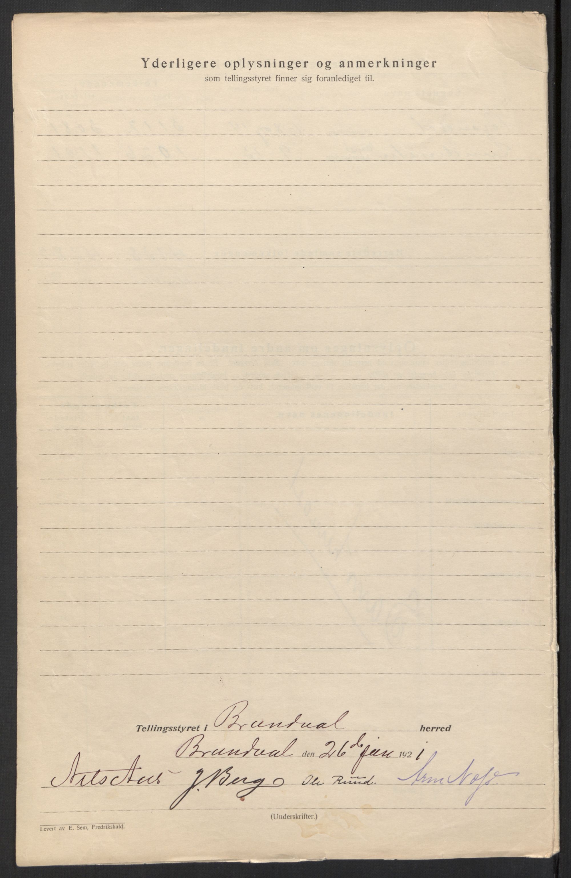SAH, 1920 census for Brandval, 1920, p. 7