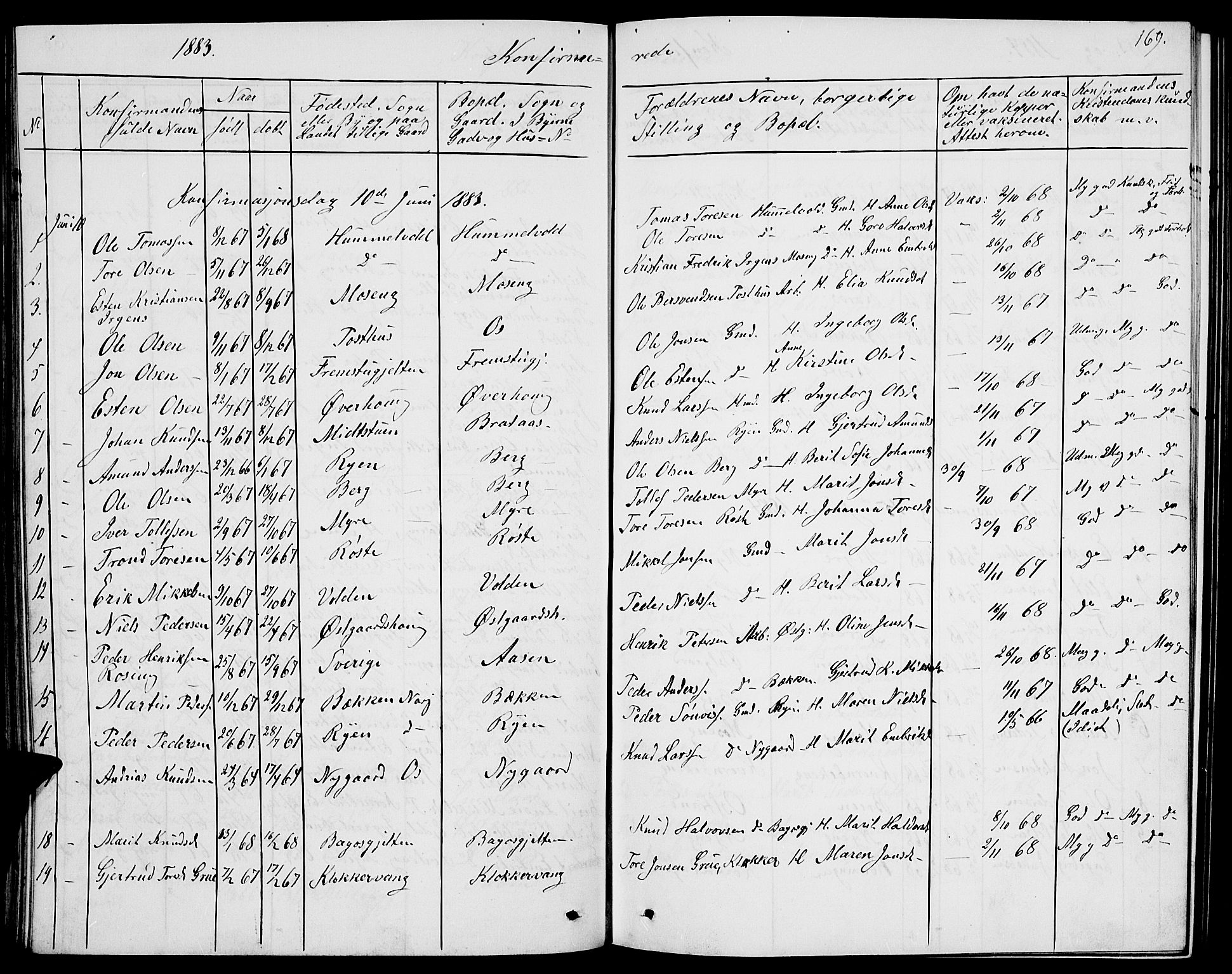 Tolga prestekontor, AV/SAH-PREST-062/L/L0004: Parish register (copy) no. 4, 1845-1887, p. 169