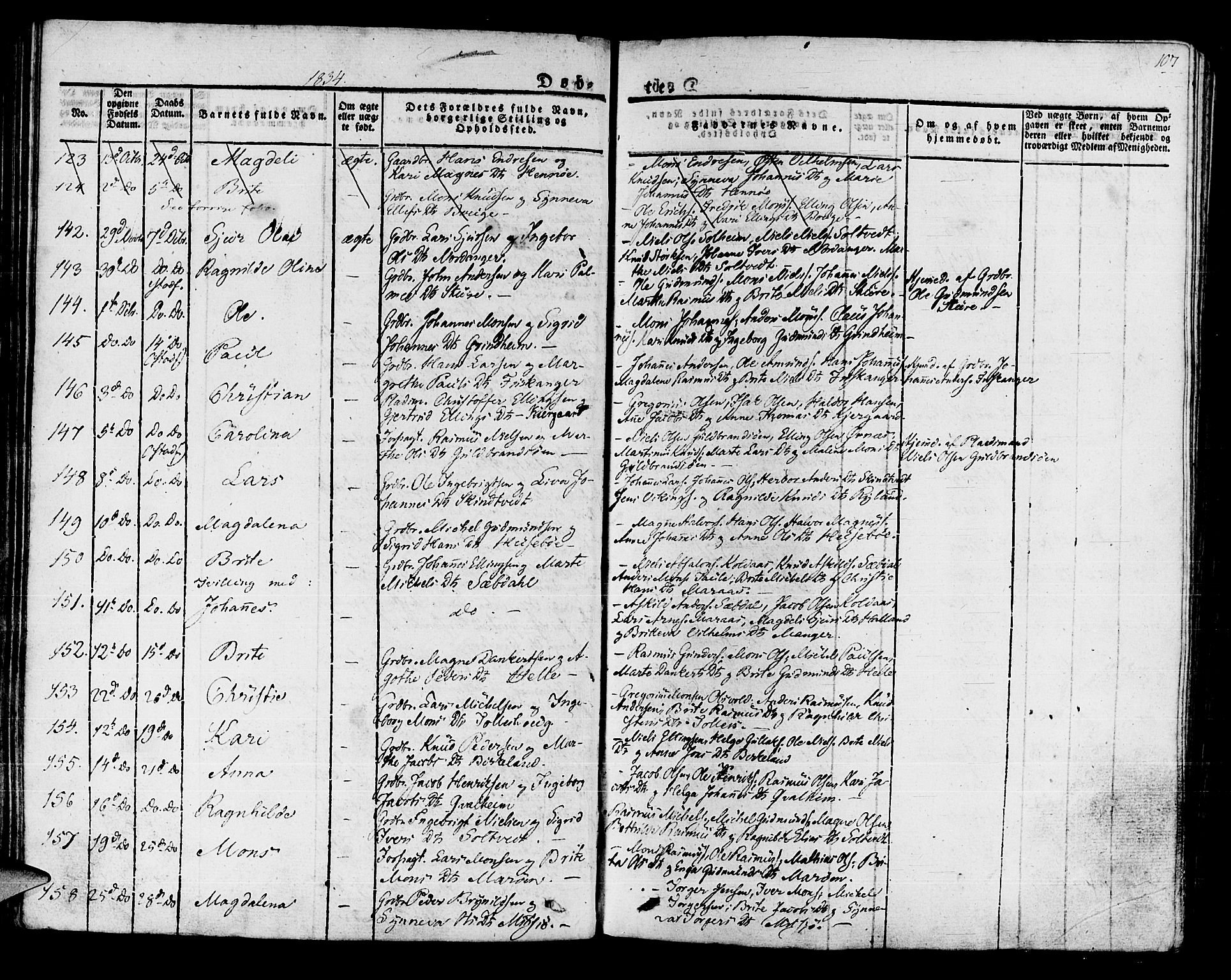Manger sokneprestembete, SAB/A-76801/H/Haa: Parish register (official) no. A 4, 1824-1838, p. 107