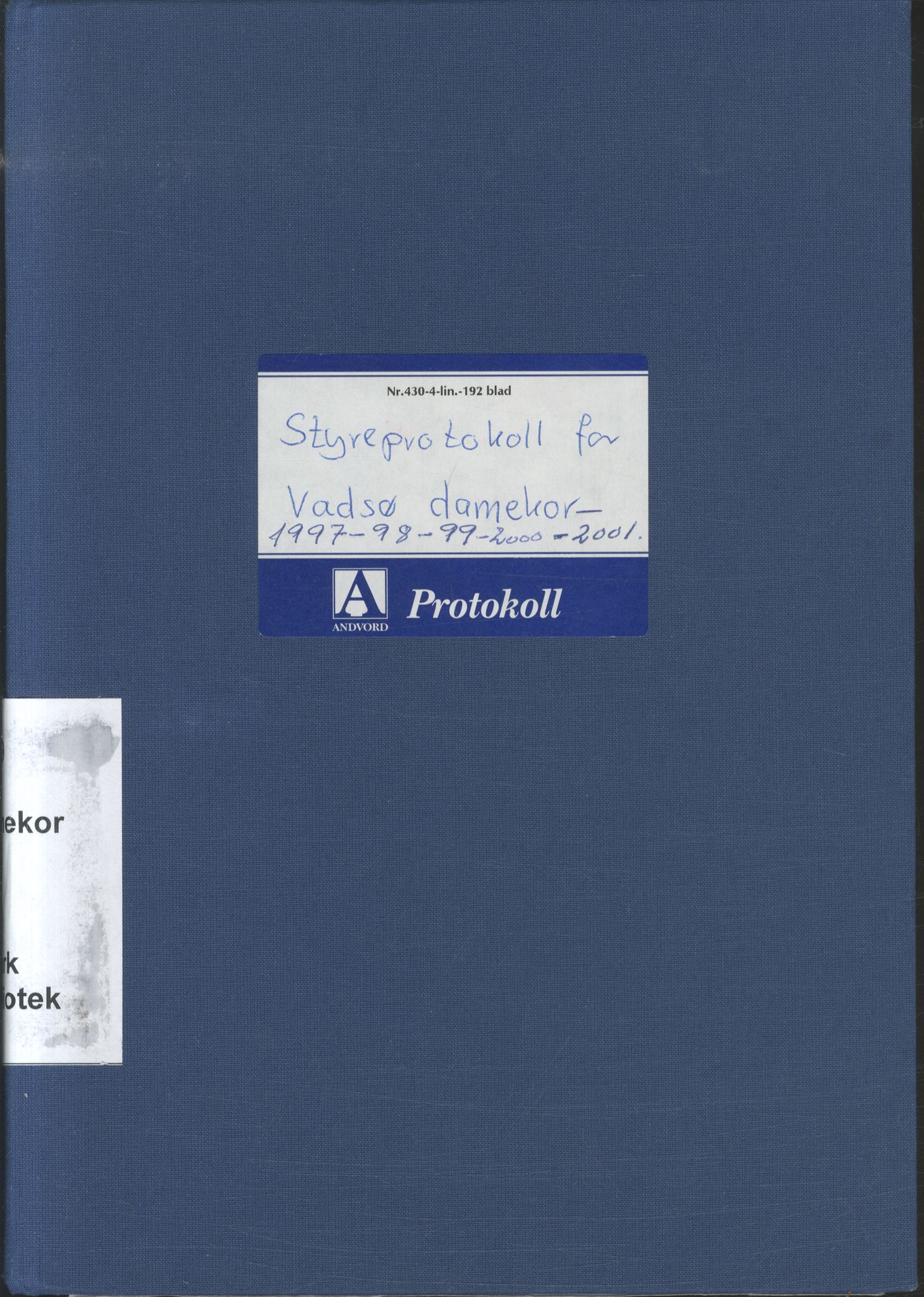 Vadsø damekor, FMFB/A-1049/A/Aa/L0005: Møtebok, 1997-2001