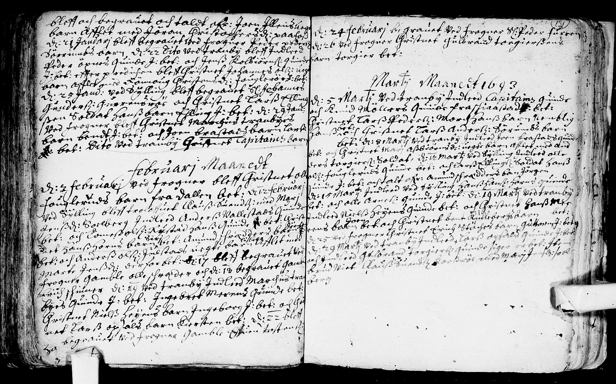 Lier kirkebøker, AV/SAKO-A-230/F/Fa/L0001: Parish register (official) no. I 1, 1672-1701, p. 131