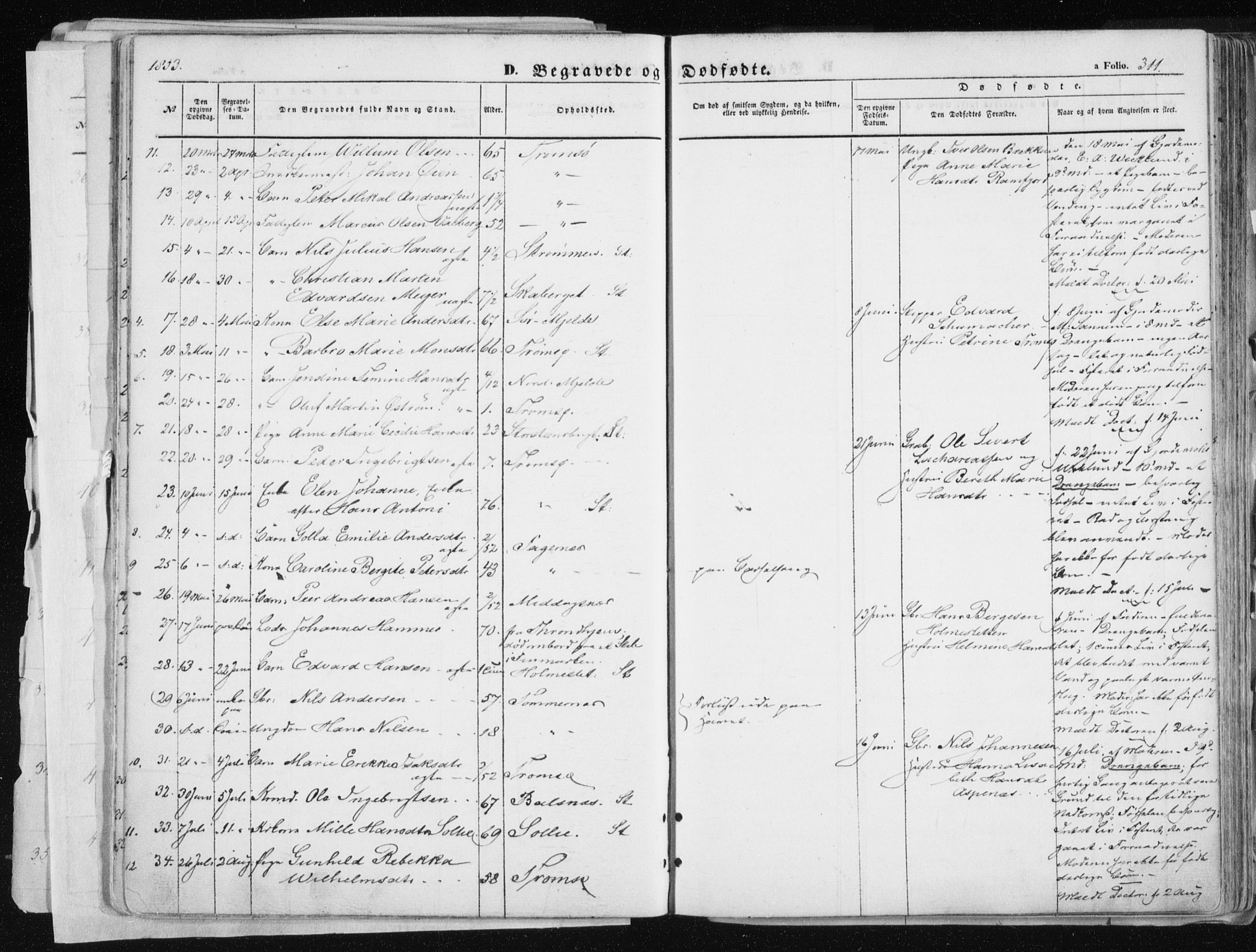 Tromsø sokneprestkontor/stiftsprosti/domprosti, AV/SATØ-S-1343/G/Ga/L0010kirke: Parish register (official) no. 10, 1848-1855, p. 311