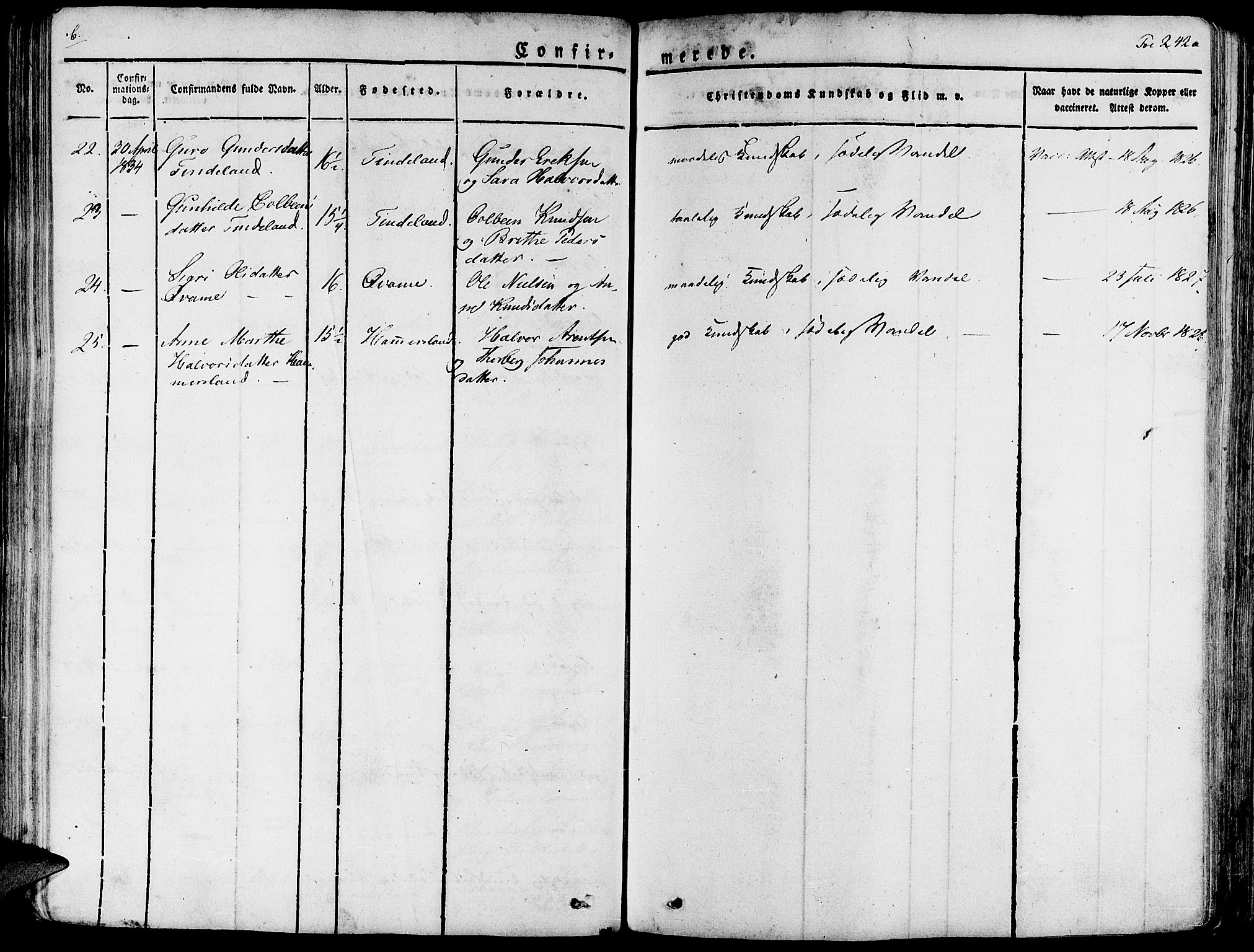 Fjelberg sokneprestembete, AV/SAB-A-75201/H/Haa: Parish register (official) no. A 5, 1822-1834, p. 242