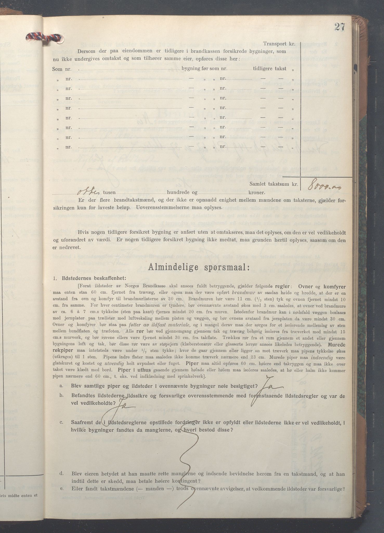 Lensmennene i Aker, OBA/A-10133/F/Fc/L0017: Branntakstprotokoll, 1916-1921, p. 27