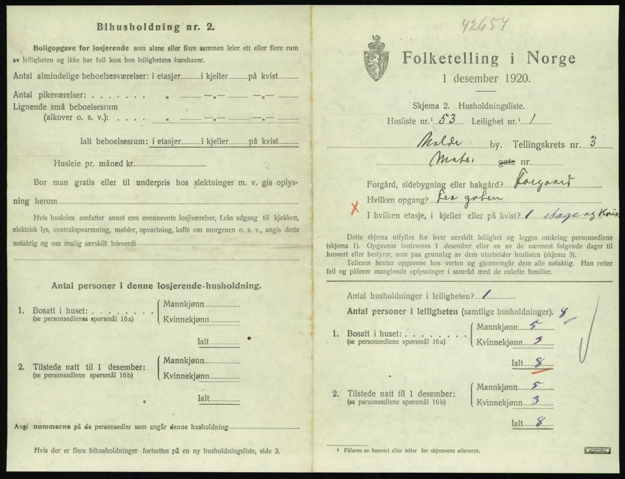 SAT, 1920 census for Molde, 1920, p. 1239