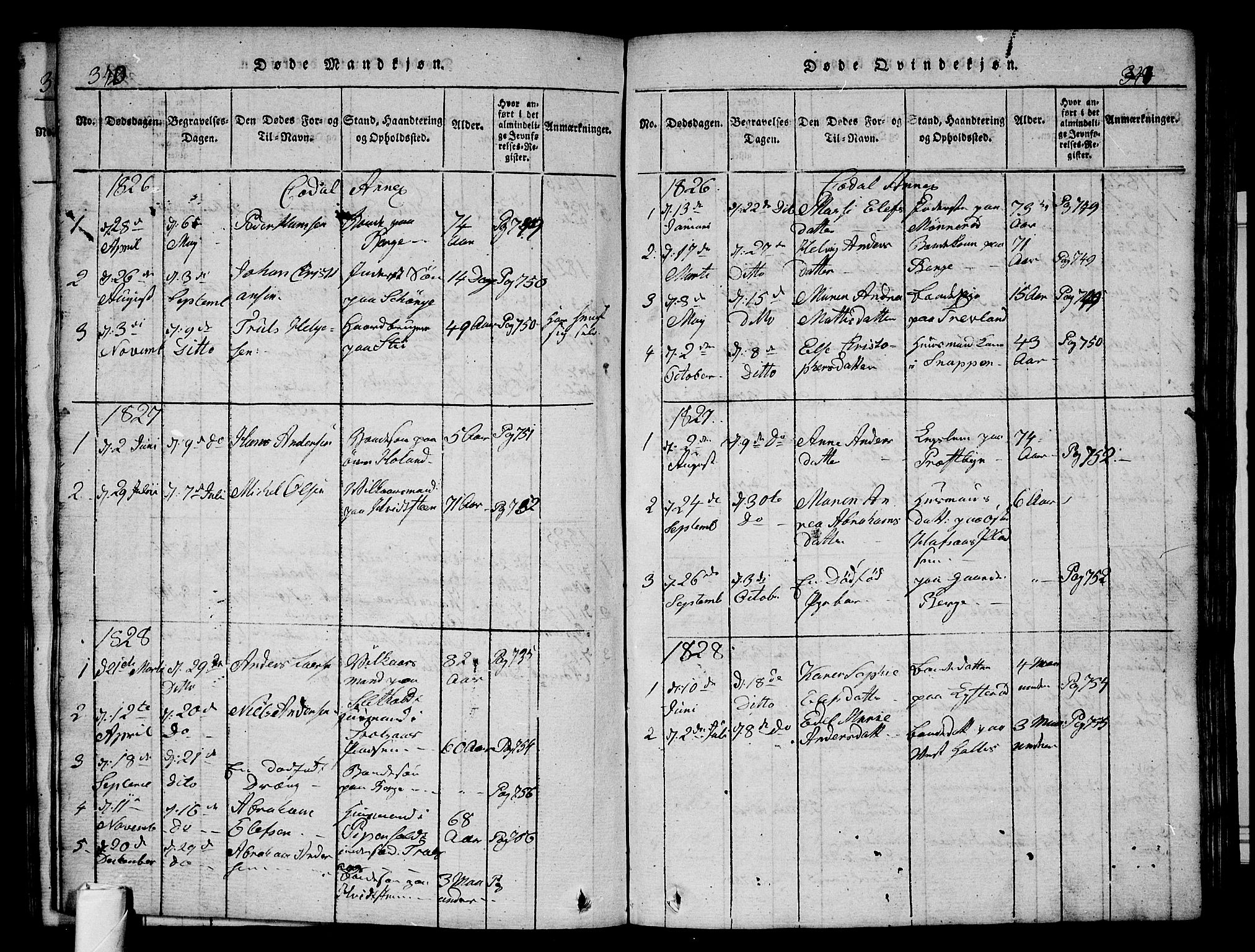 Andebu kirkebøker, AV/SAKO-A-336/G/Ga/L0002: Parish register (copy) no. I 2 /3, 1823-1832, p. 340-341