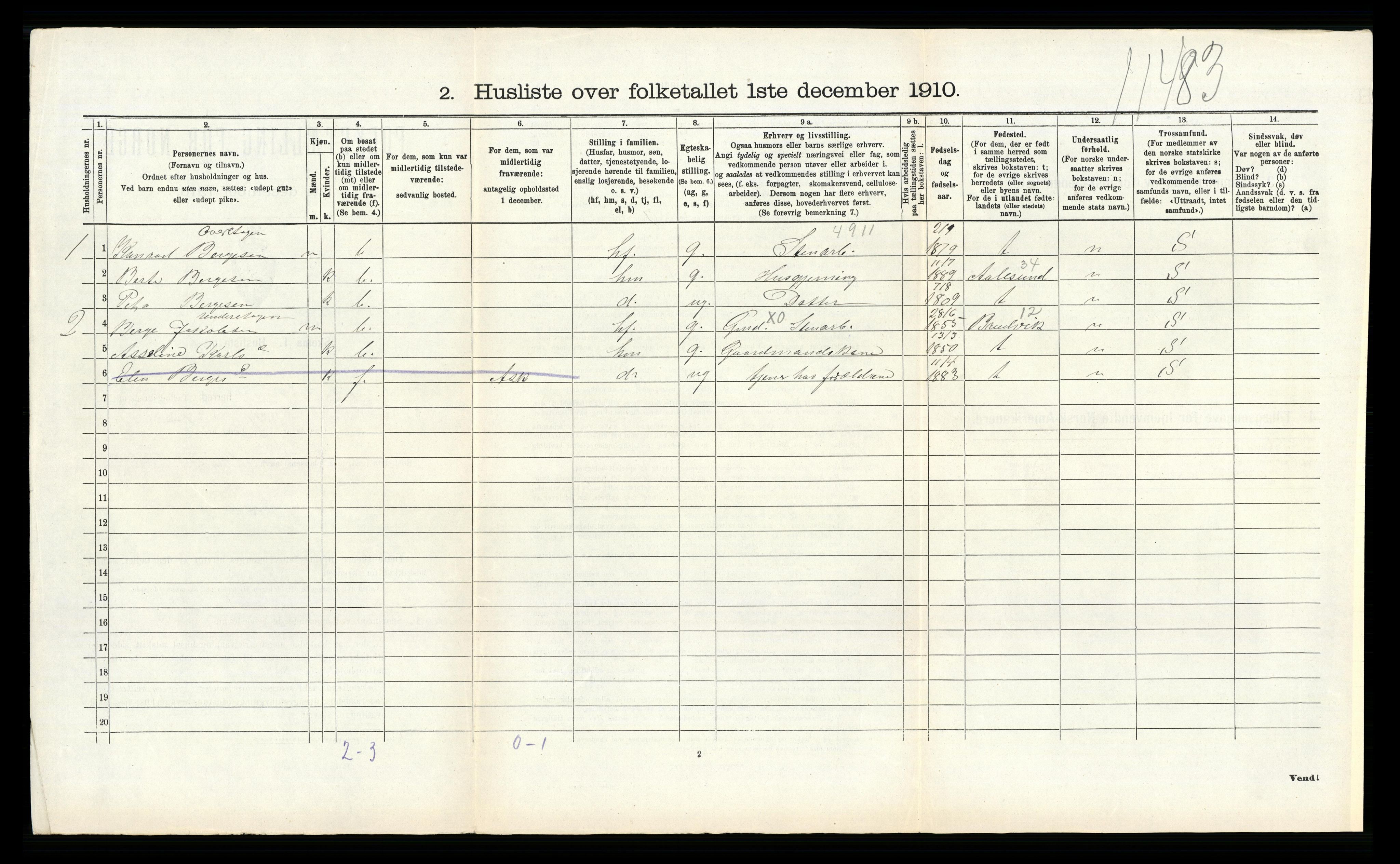 RA, 1910 census for Askøy, 1910, p. 223