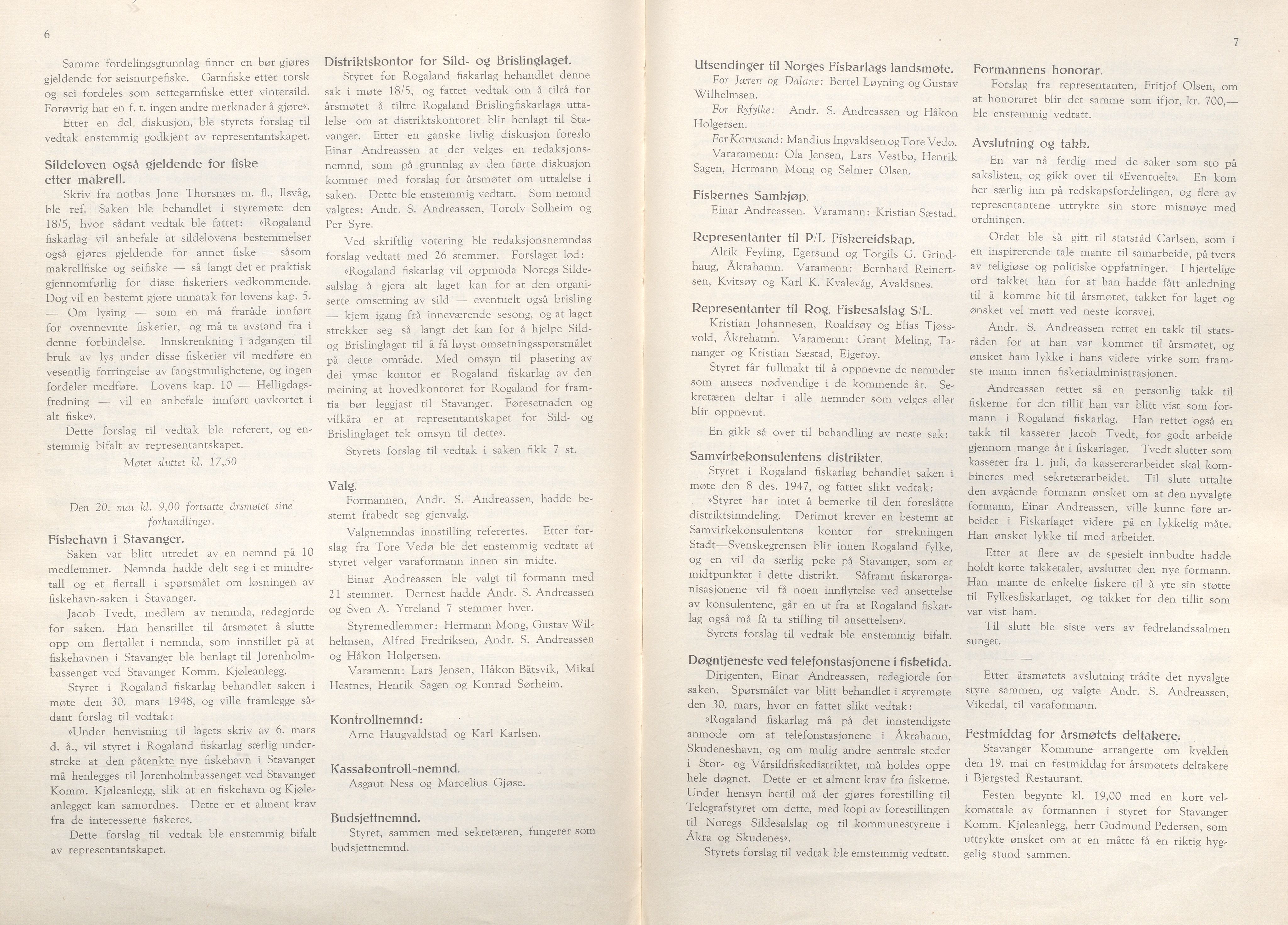 Rogaland fylkeskommune - Fylkesrådmannen , IKAR/A-900/A/Aa/Aaa/L0068: Møtebok , 1949, p. 6-7