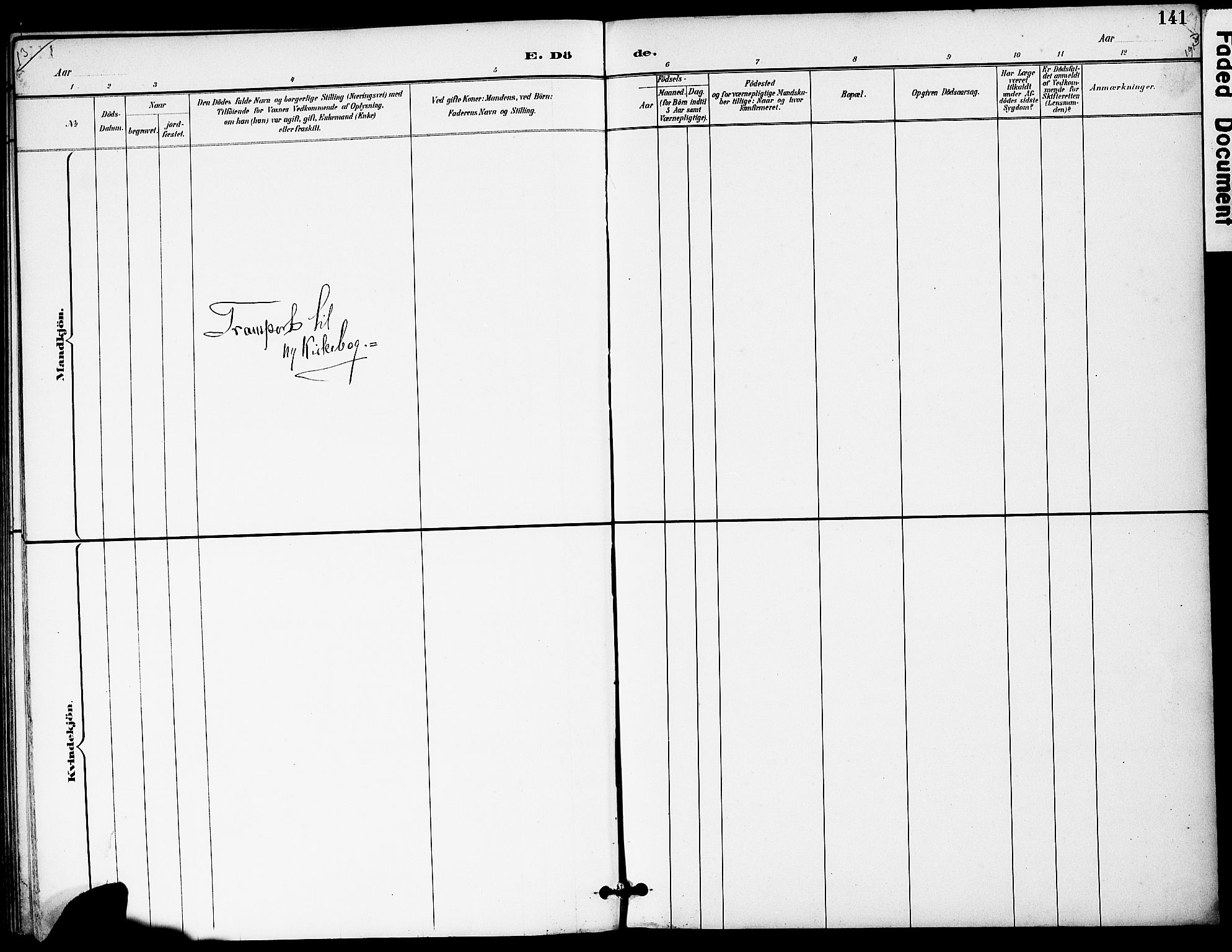 Austre Moland sokneprestkontor, SAK/1111-0001/F/Fa/Fab/L0002: Parish register (official) no. A 2, 1894-1919, p. 141