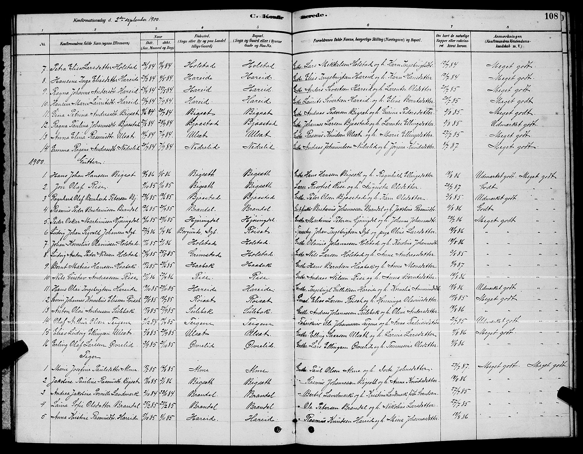 Ministerialprotokoller, klokkerbøker og fødselsregistre - Møre og Romsdal, AV/SAT-A-1454/510/L0125: Parish register (copy) no. 510C02, 1878-1900, p. 108