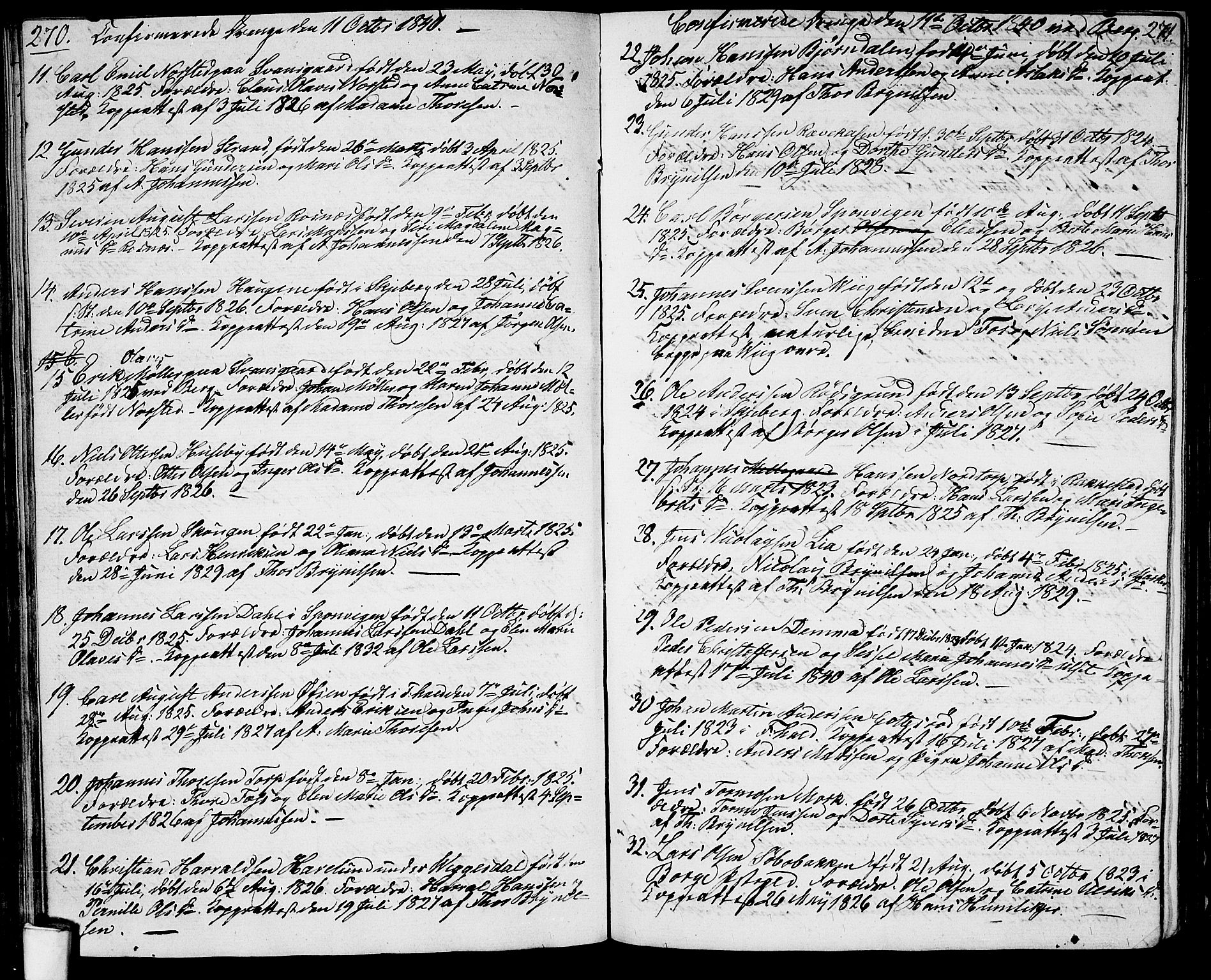 Berg prestekontor Kirkebøker, SAO/A-10902/G/Ga/L0002: Parish register (copy) no. I 2, 1832-1844, p. 270-271
