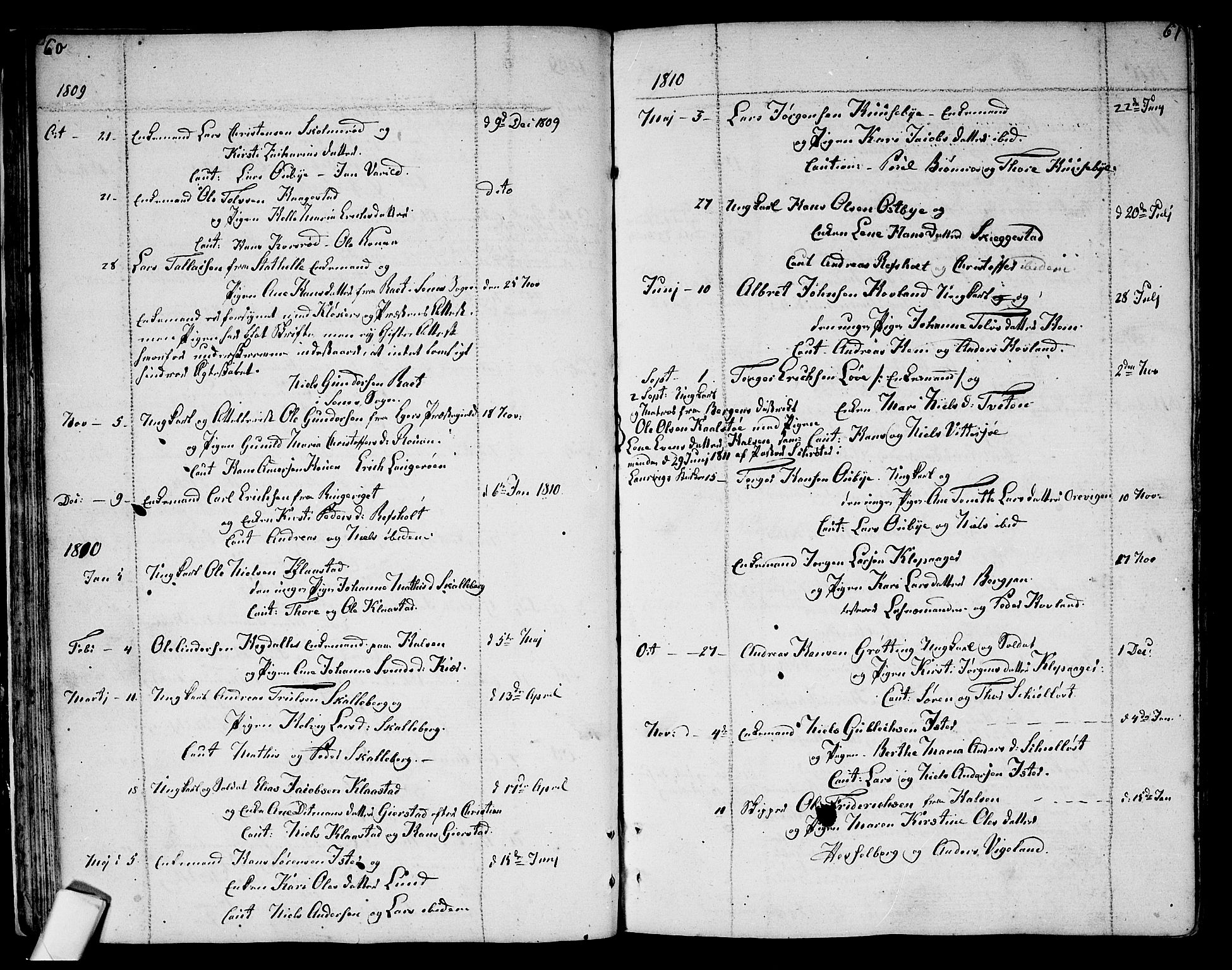 Tjølling kirkebøker, SAKO/A-60/F/Fa/L0004: Parish register (official) no. 4, 1779-1817, p. 60-61