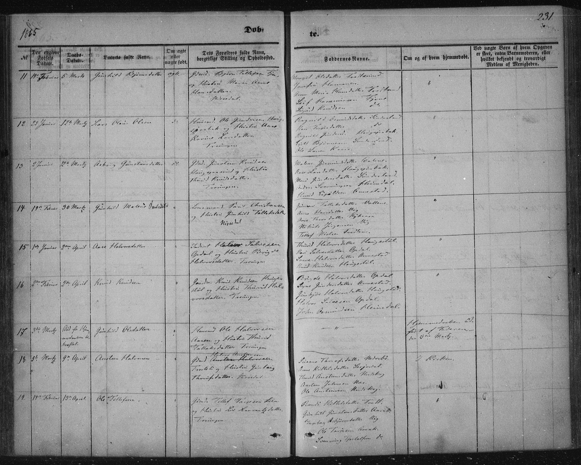 Nissedal kirkebøker, AV/SAKO-A-288/F/Fa/L0003: Parish register (official) no. I 3, 1846-1870, p. 230-231