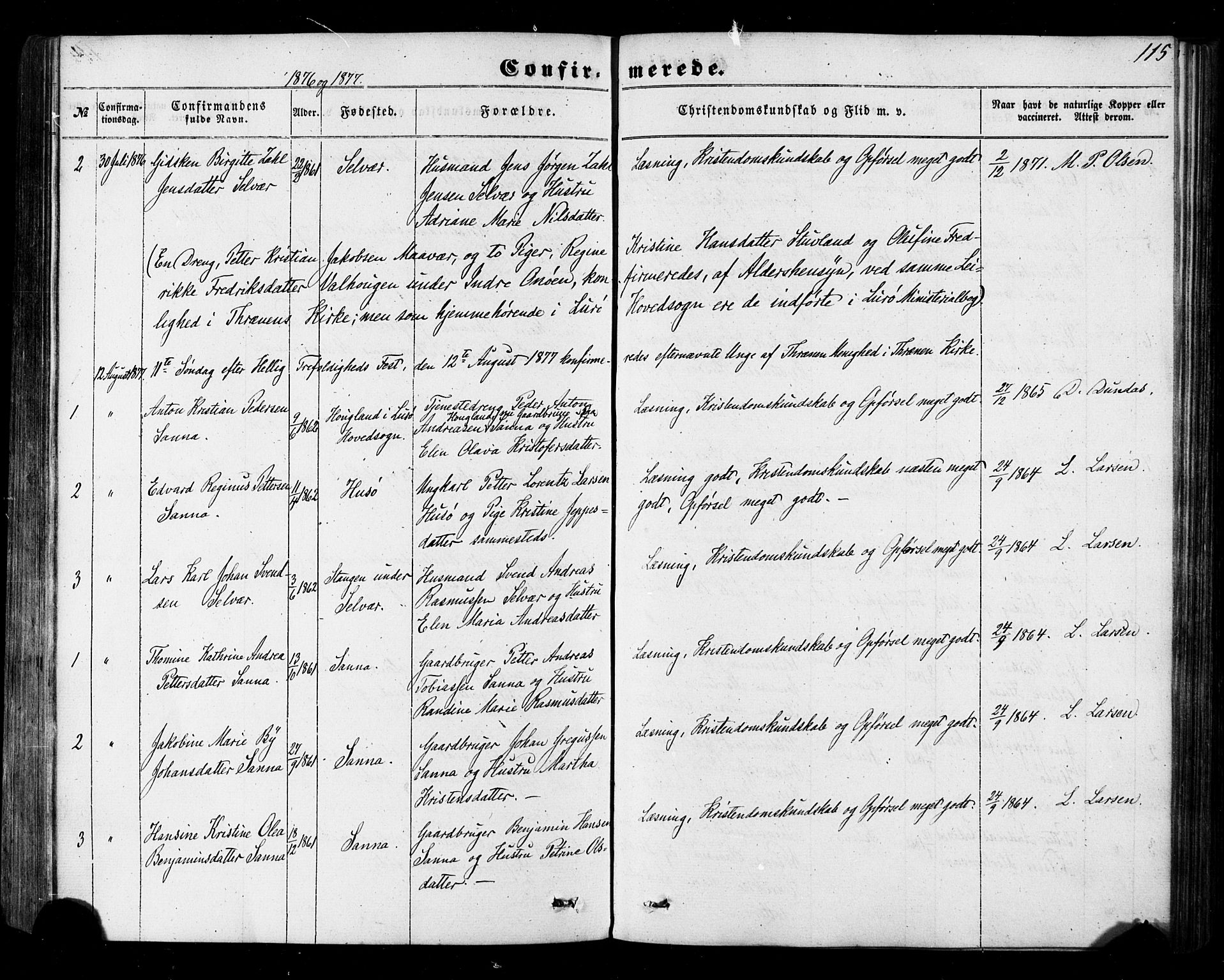 Ministerialprotokoller, klokkerbøker og fødselsregistre - Nordland, SAT/A-1459/840/L0579: Parish register (official) no. 840A01, 1863-1887, p. 115