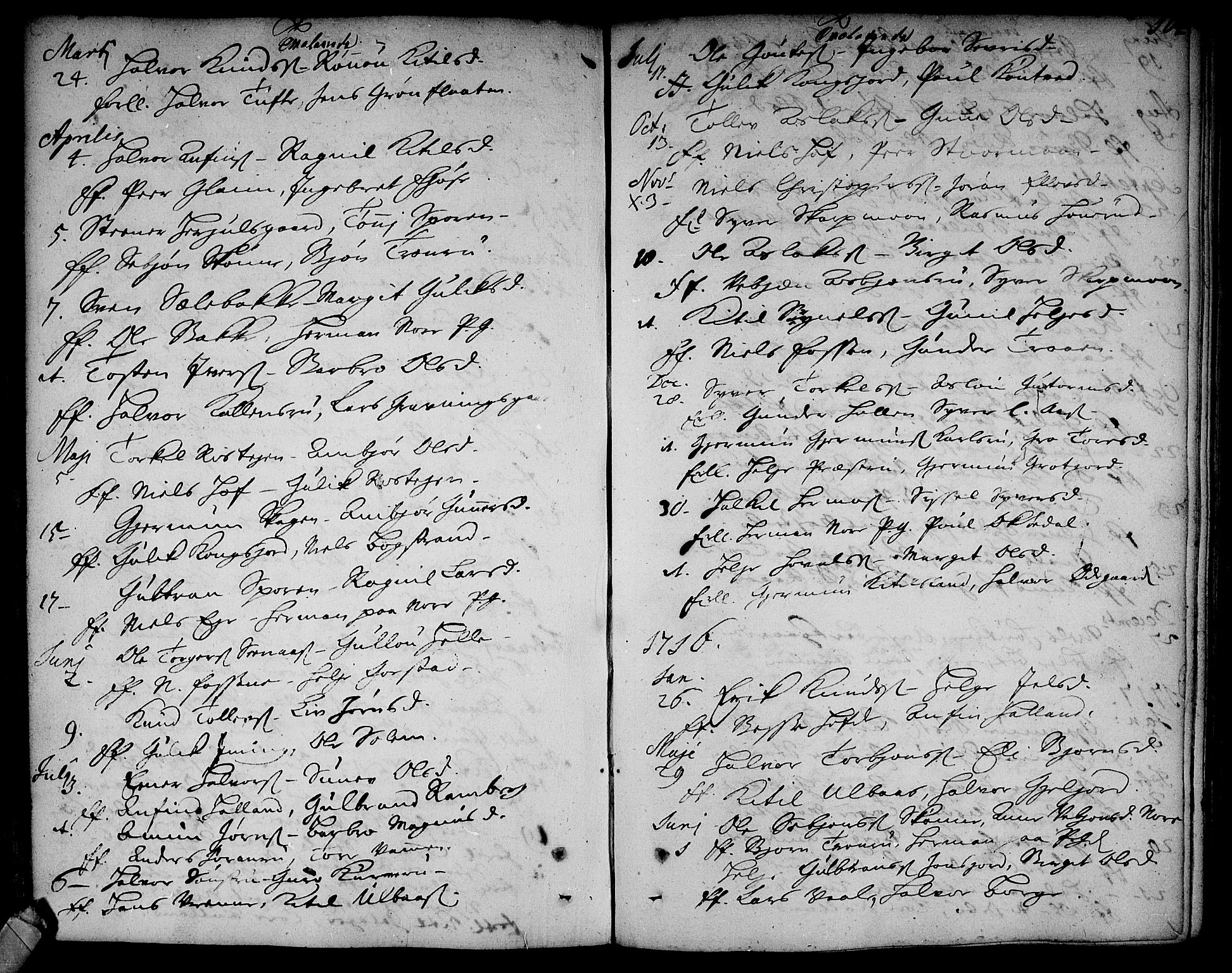 Rollag kirkebøker, AV/SAKO-A-240/F/Fa/L0002: Parish register (official) no. I 2, 1714-1742, p. 104