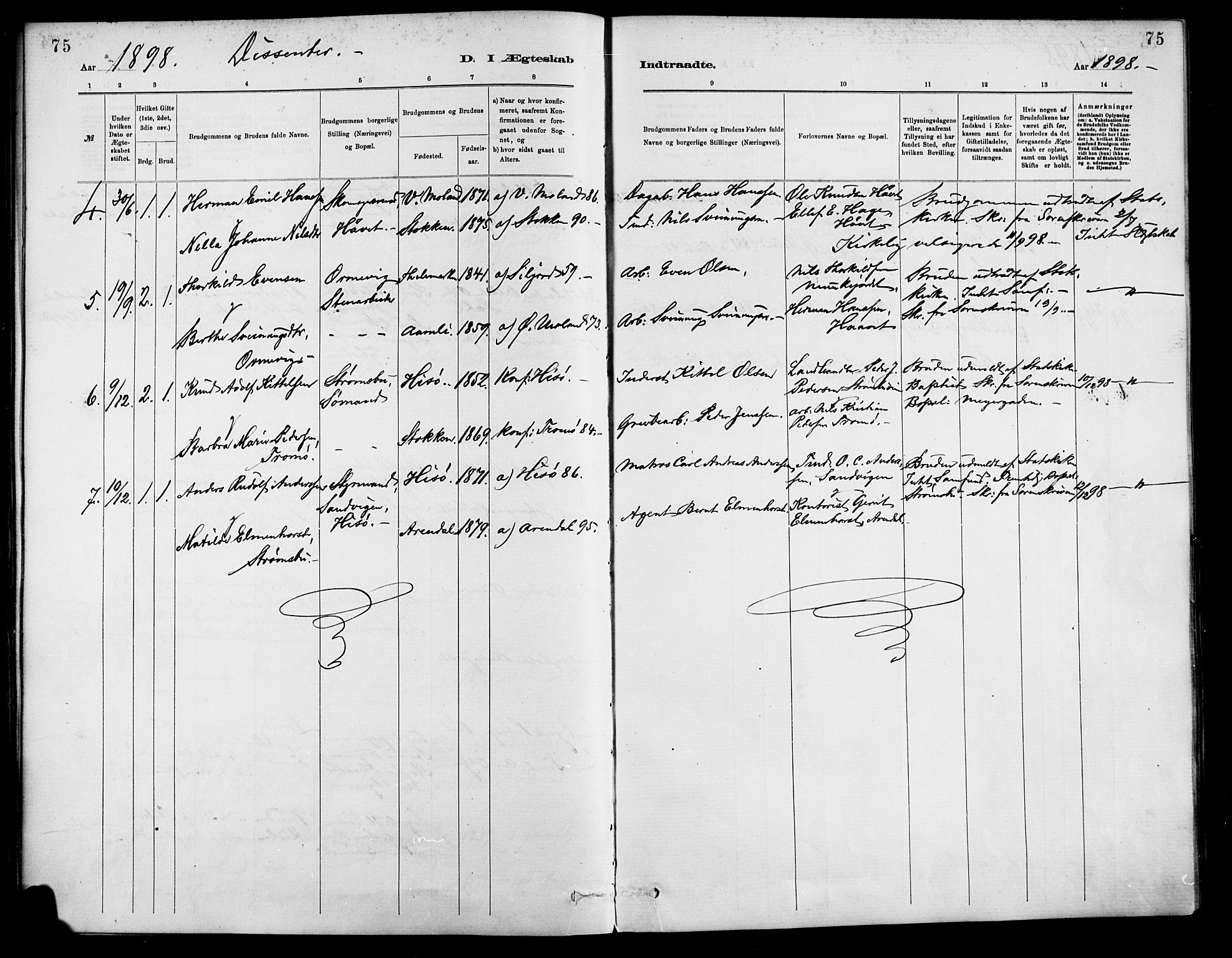 Barbu sokneprestkontor, AV/SAK-1111-0003/F/Fa/L0003: Parish register (official) no. A 3, 1883-1898, p. 75