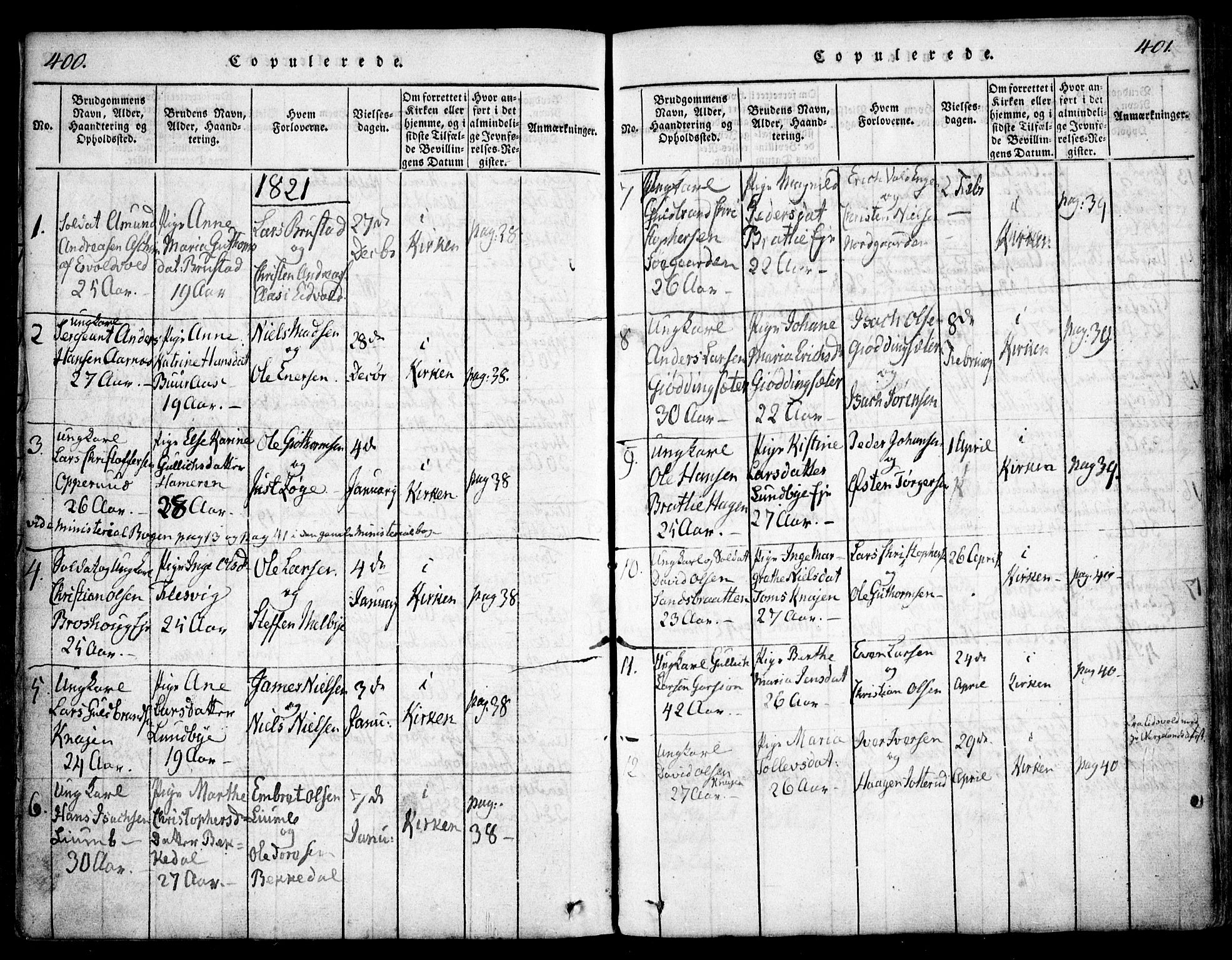 Hurdal prestekontor Kirkebøker, AV/SAO-A-10889/F/Fa/L0003: Parish register (official) no. I 3, 1815-1828, p. 400-401