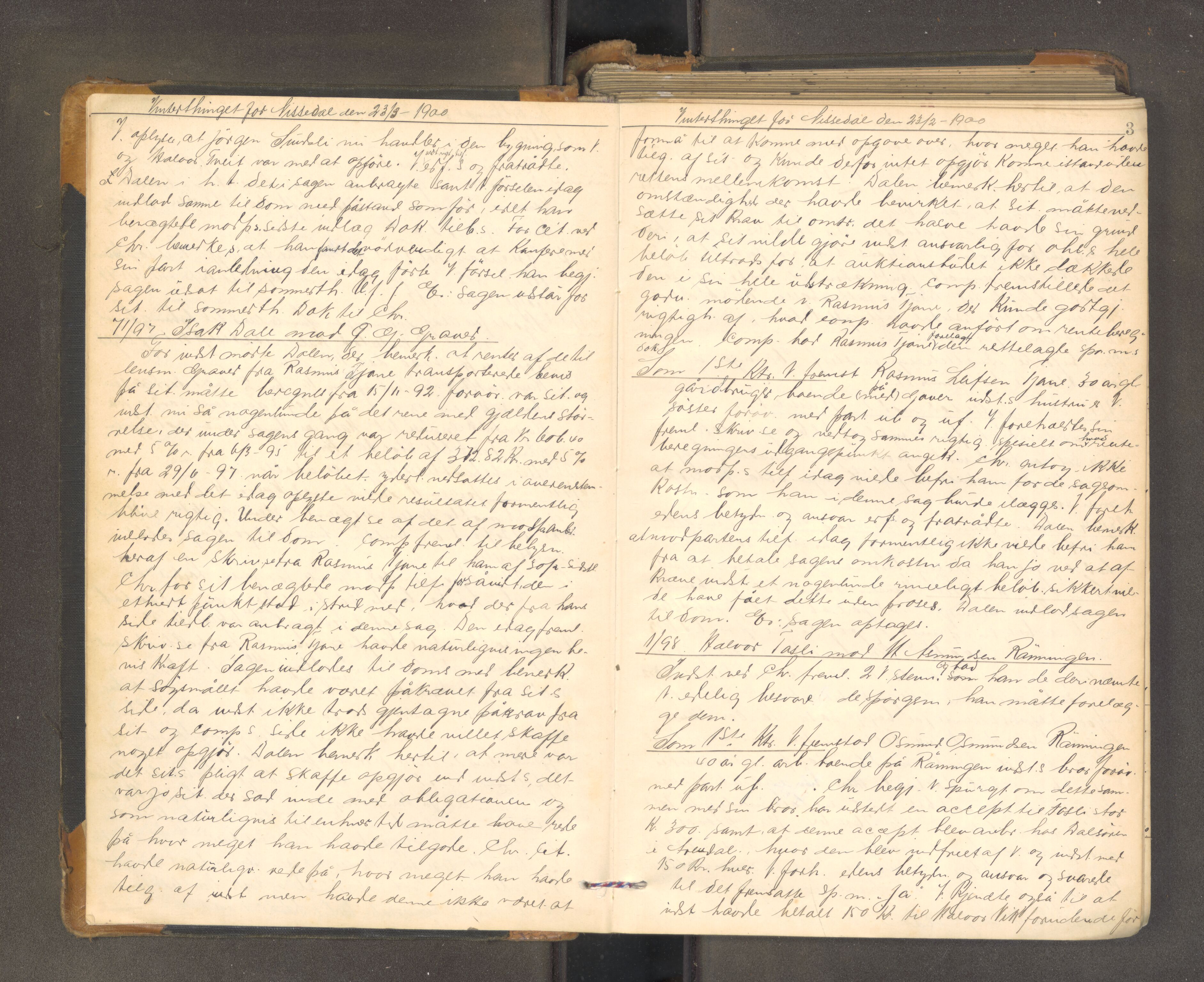 Vest-Telemark sorenskriveri, AV/SAKO-A-134/F/Fa/L0062: Tingbok, 1900-1903, p. 2b-3a